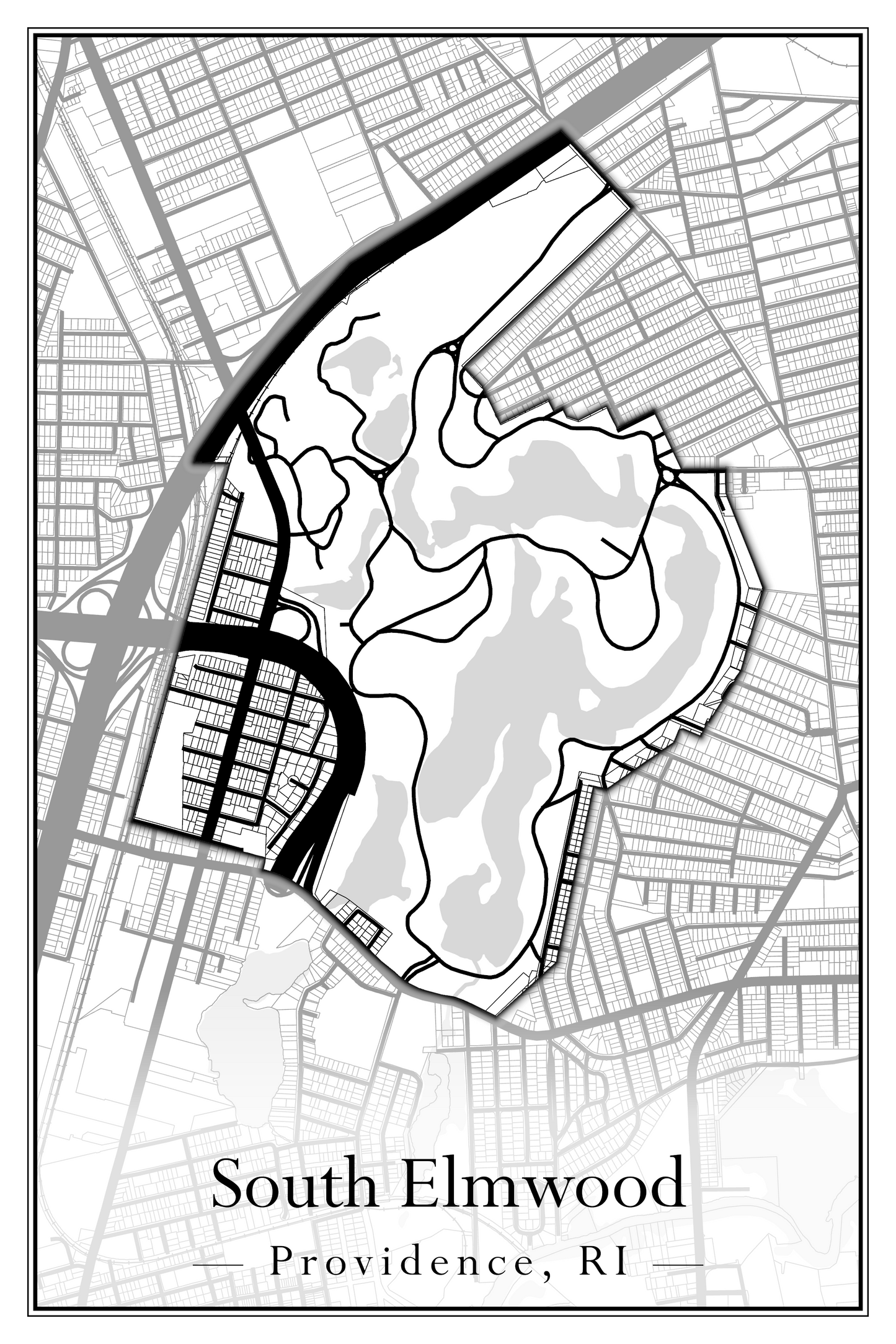 Providence Neighborhoods - Street Map (Silver Lake - Upper South Providence)