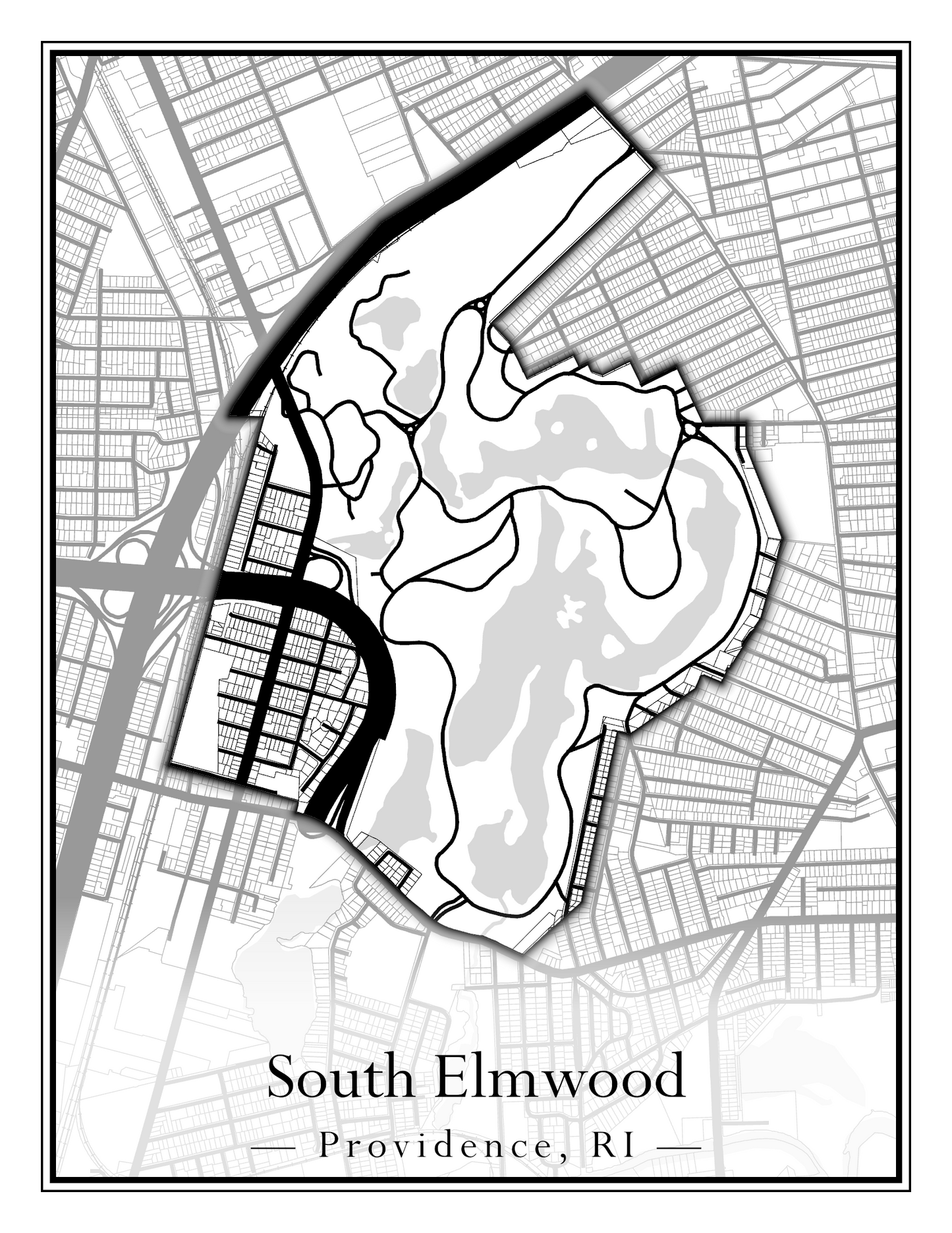 Providence Neighborhoods - Street Map (Silver Lake - Upper South Providence)