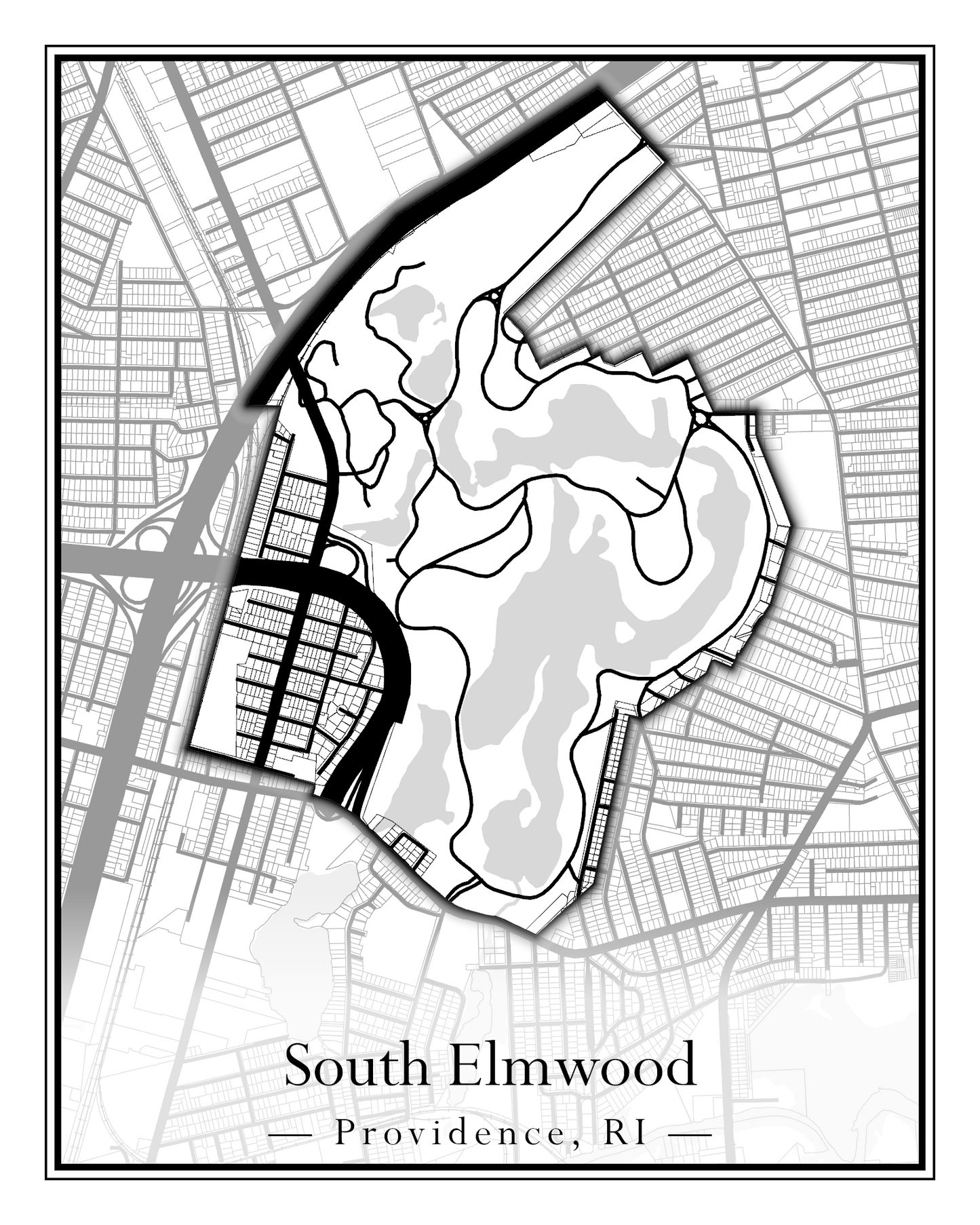 Providence Neighborhoods - Street Map (Silver Lake - Upper South Providence)