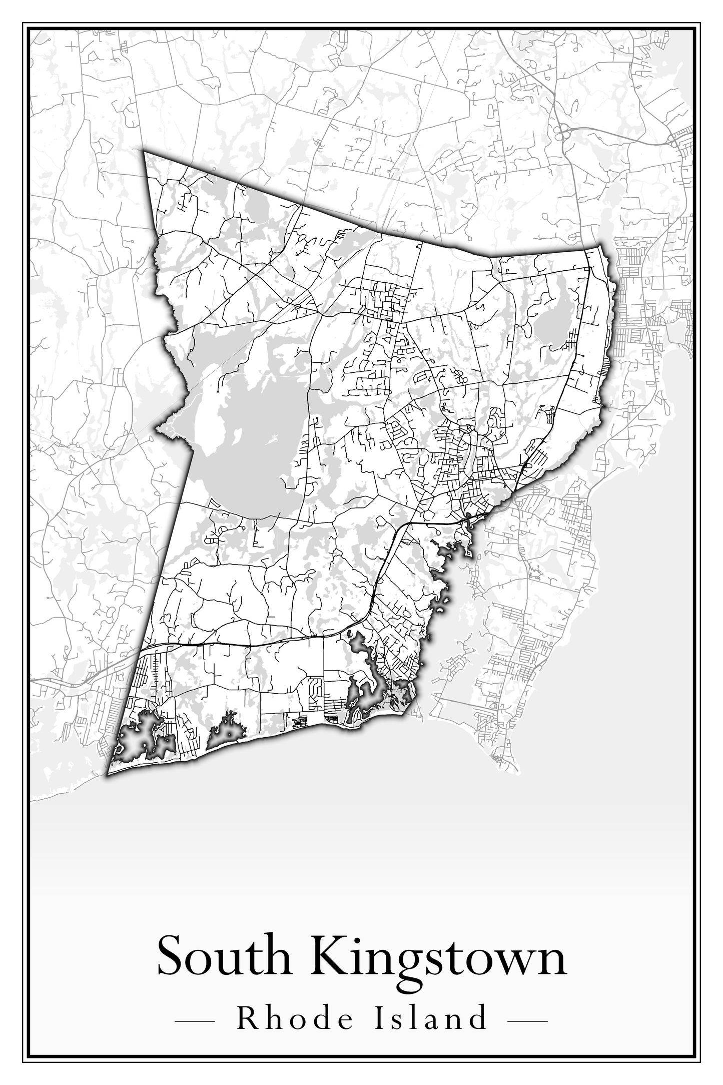 Rhode Island Towns - Street Map (Richmond - South Kingstown)