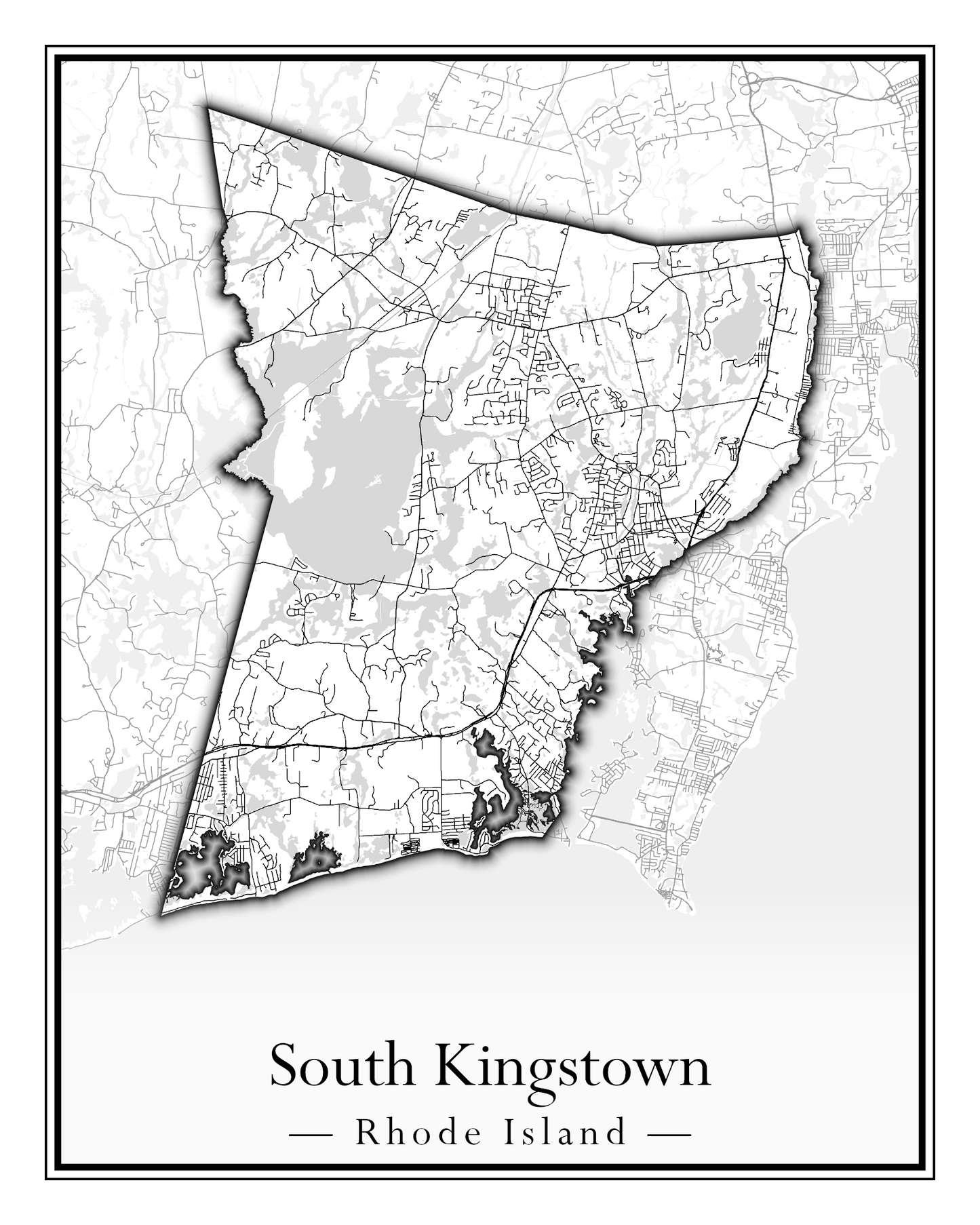 Rhode Island Towns - Street Map (Richmond - South Kingstown)