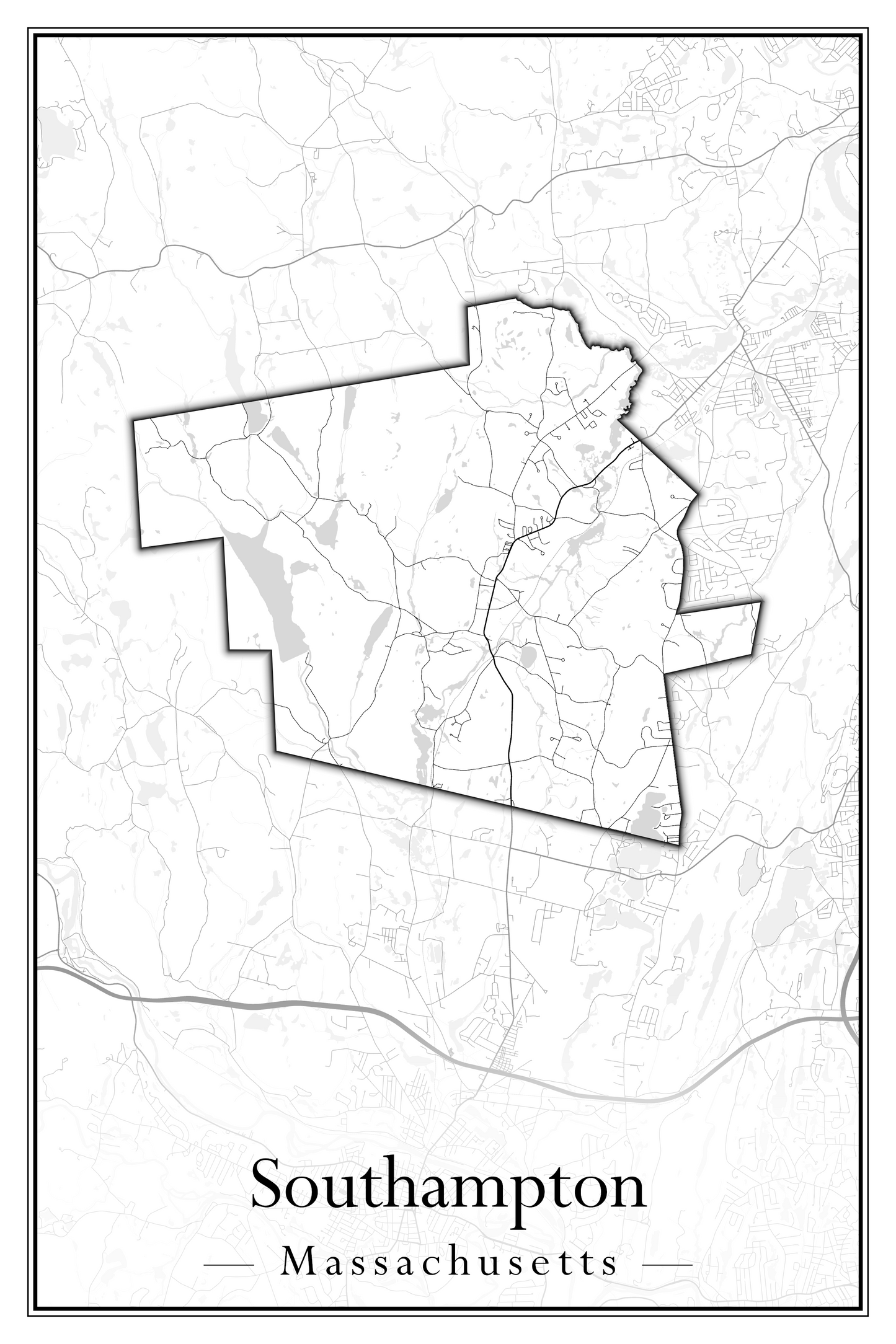 Massachusetts Towns - Street Map (Somerset - Southampton)