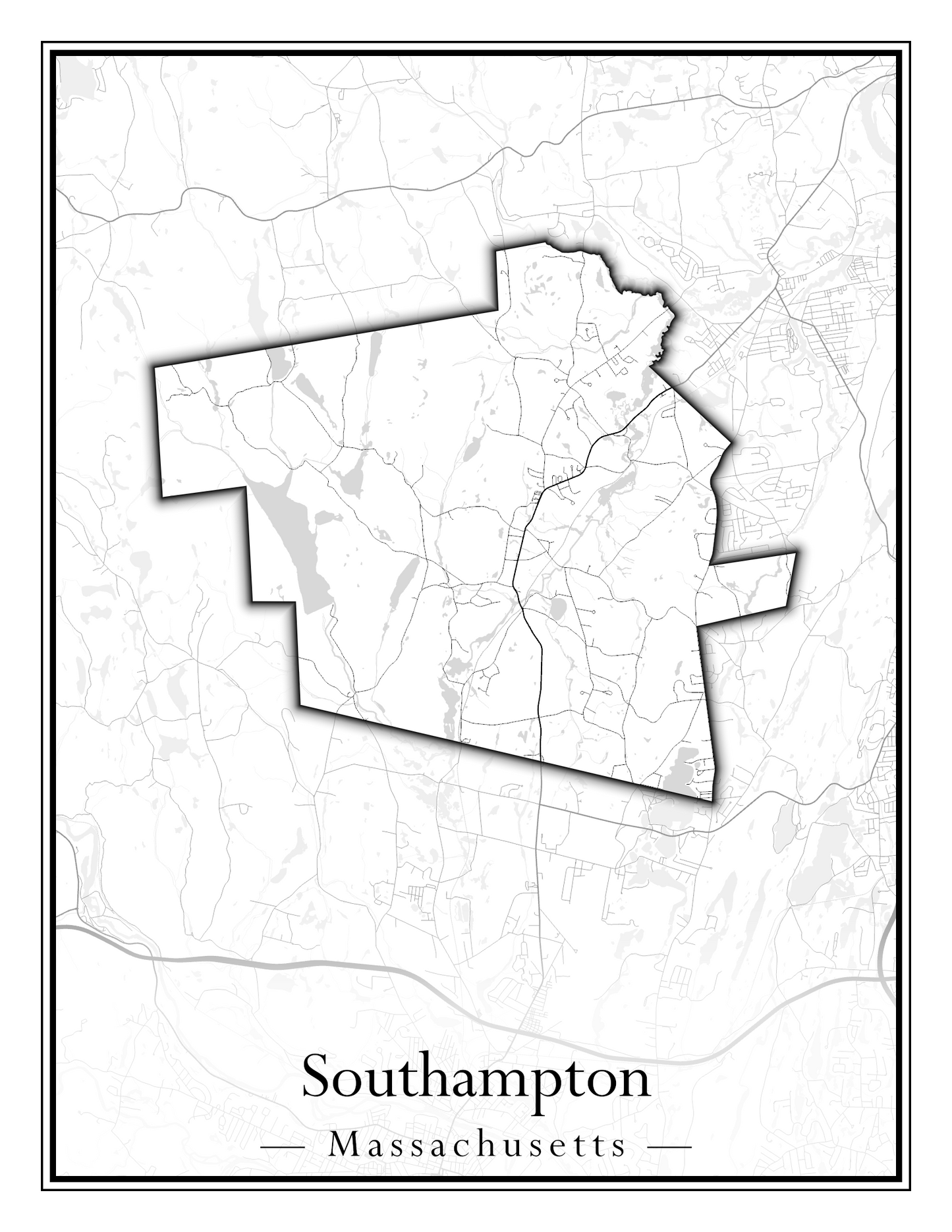 Massachusetts Towns - Street Map (Somerset - Southampton)