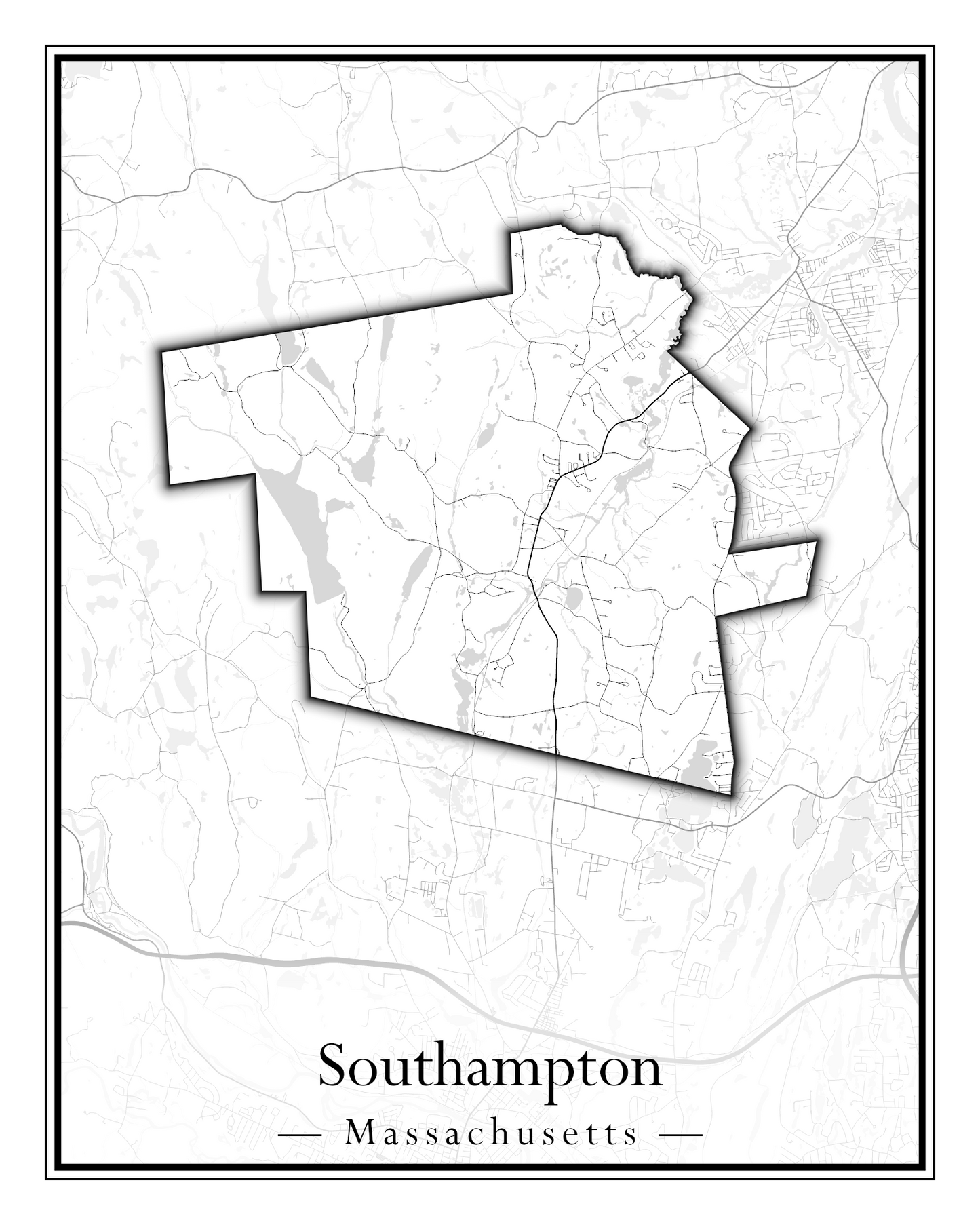 Massachusetts Towns - Street Map (Somerset - Southampton)