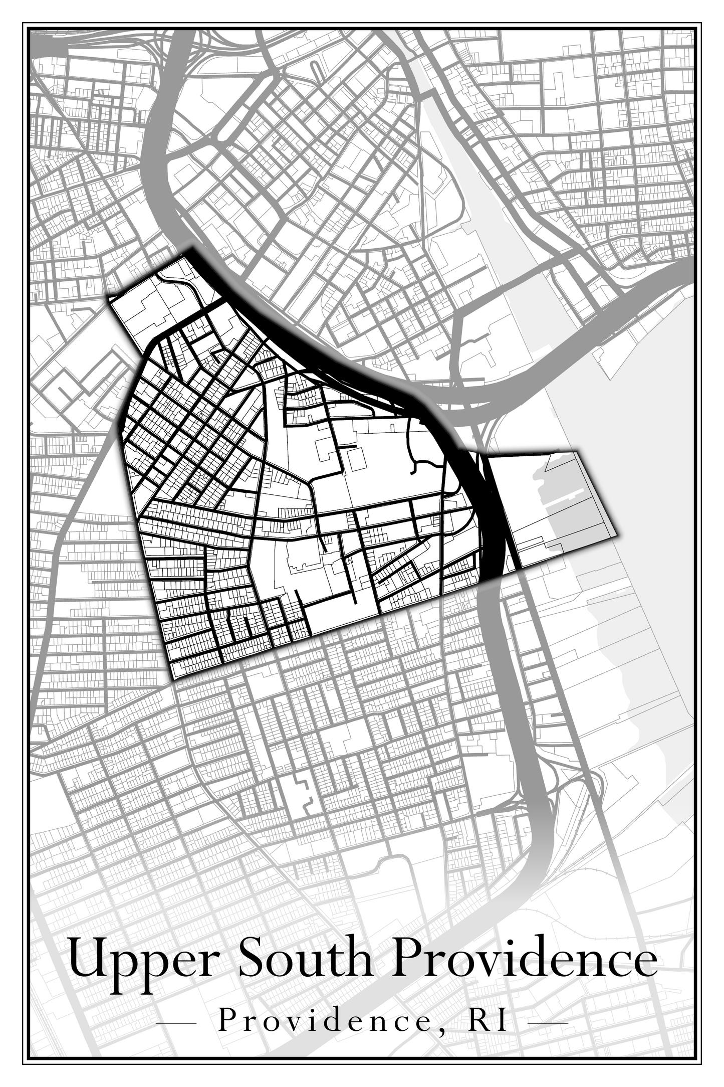 Providence Neighborhoods - Street Map (Silver Lake - Upper South Providence)