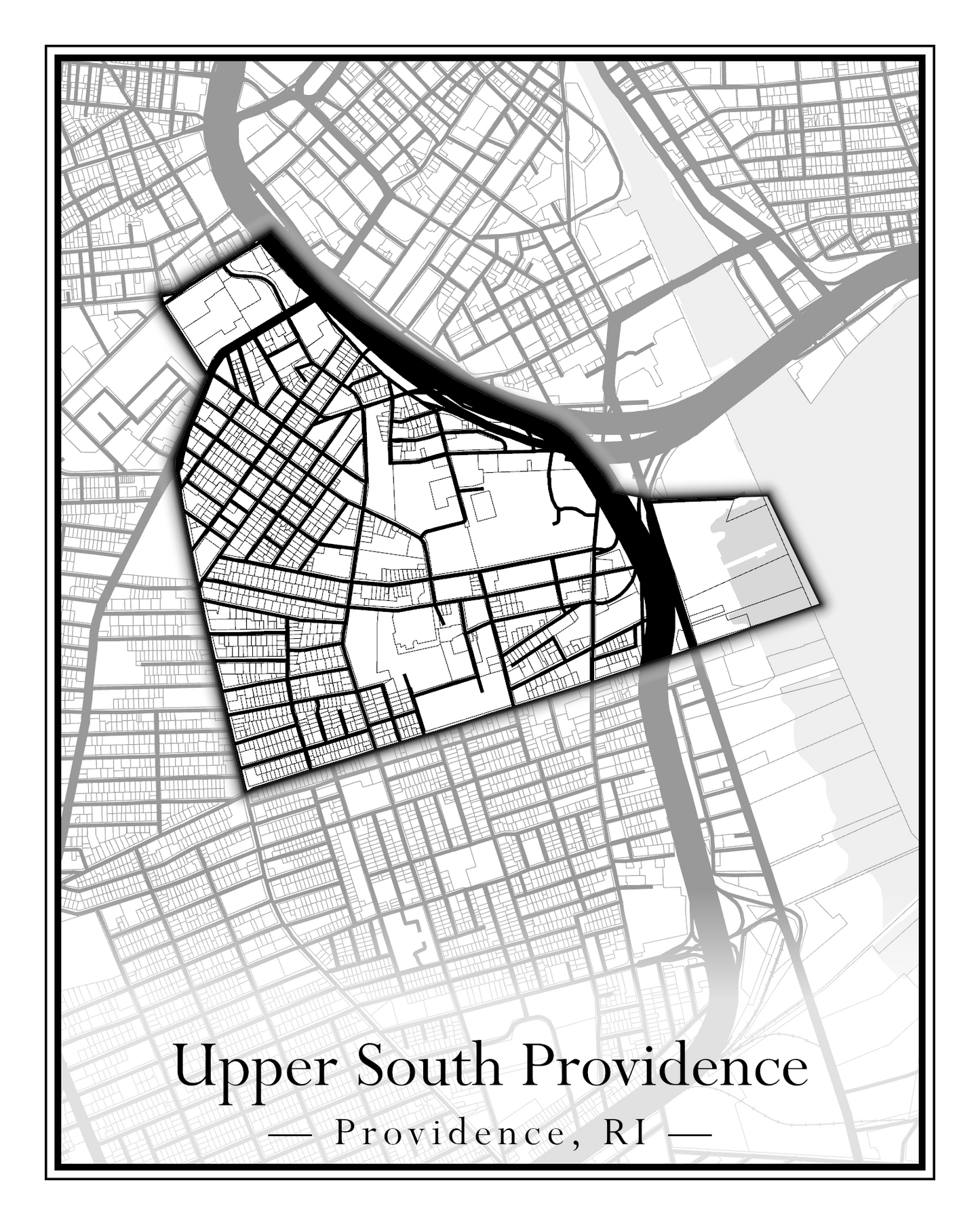 Providence Neighborhoods - Street Map (Silver Lake - Upper South Providence)