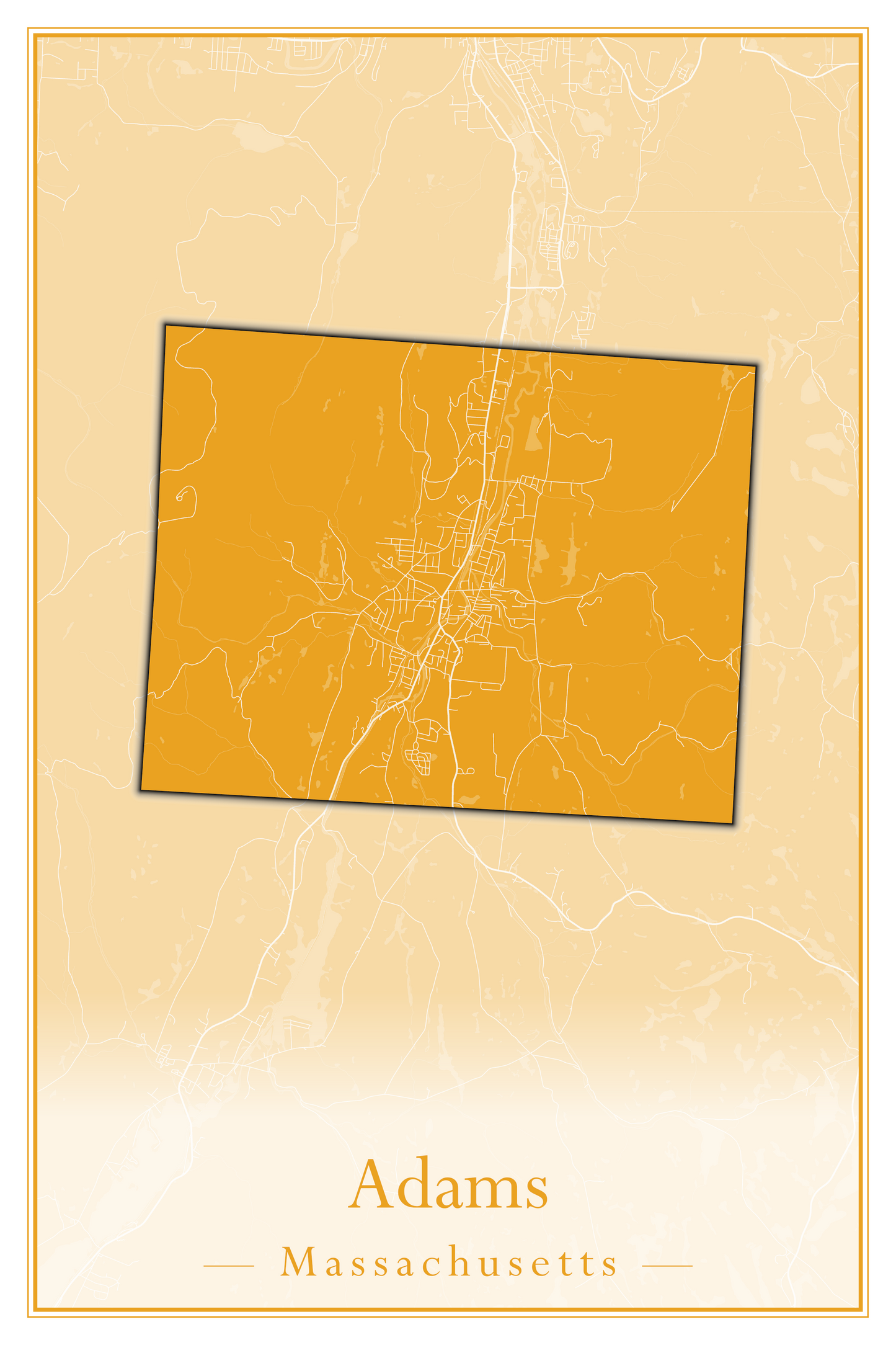 Massachusetts Towns - Street Map (Abington - Adams)