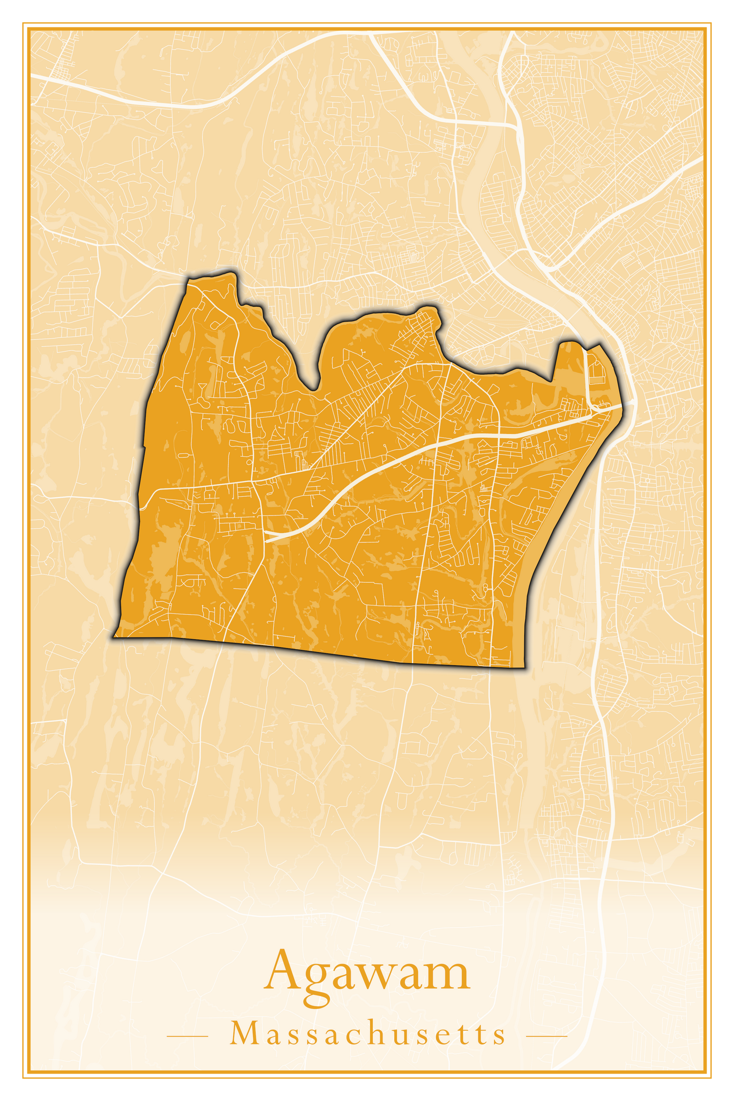 Massachusetts Towns - Street Map (Agawam - Amherst)