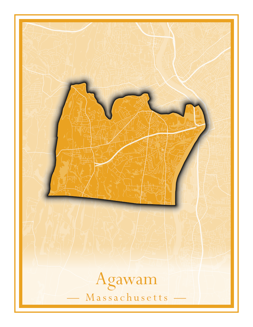 Massachusetts Towns - Street Map (Agawam - Amherst)