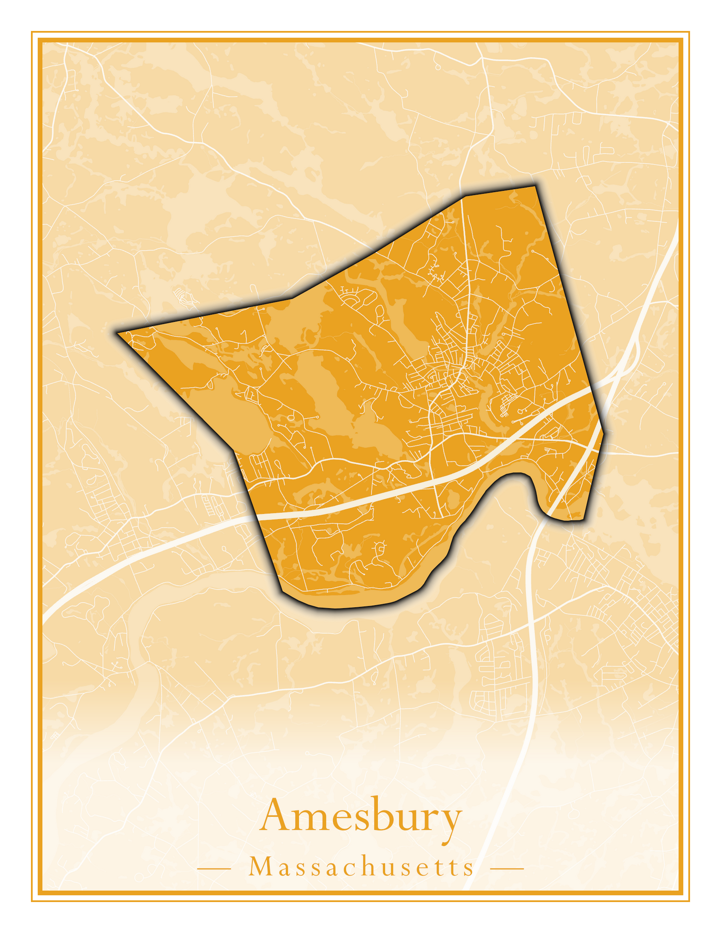 Massachusetts Towns - Street Map (Agawam - Amherst)