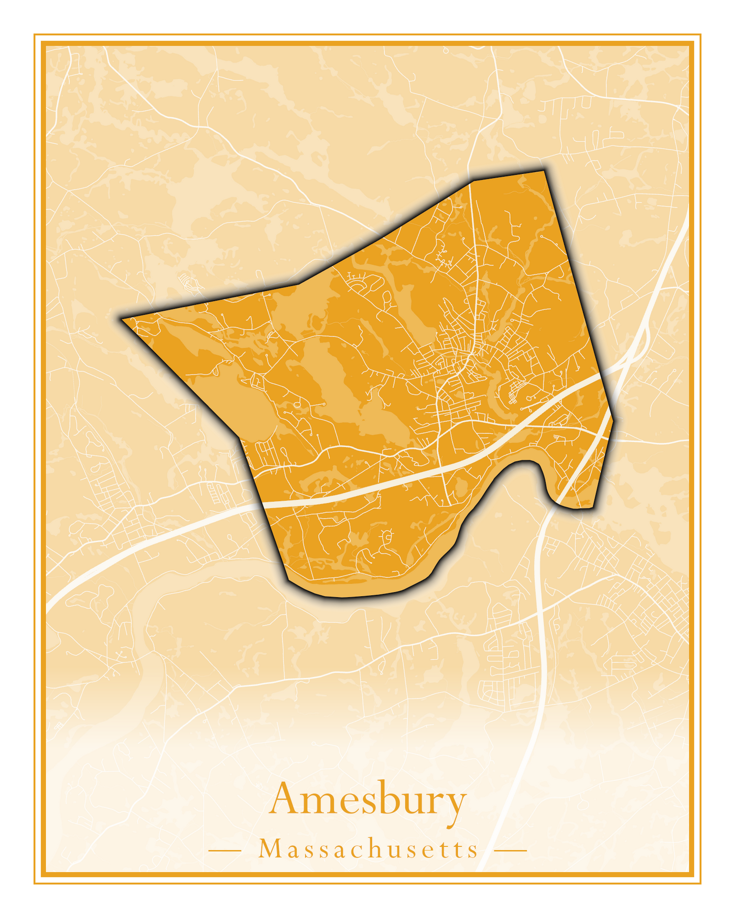 Massachusetts Towns - Street Map (Agawam - Amherst)