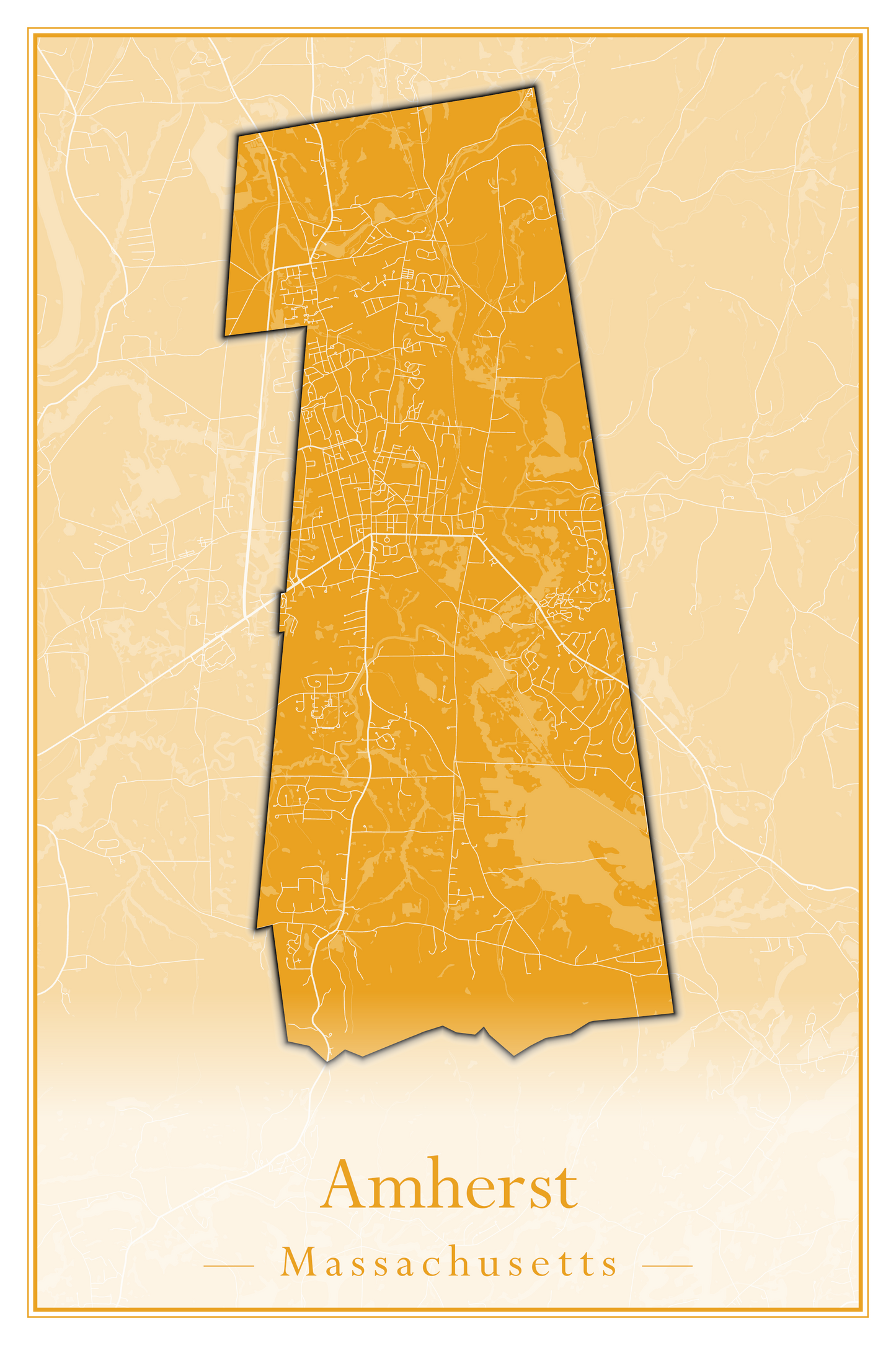 Massachusetts Towns - Street Map (Agawam - Amherst)