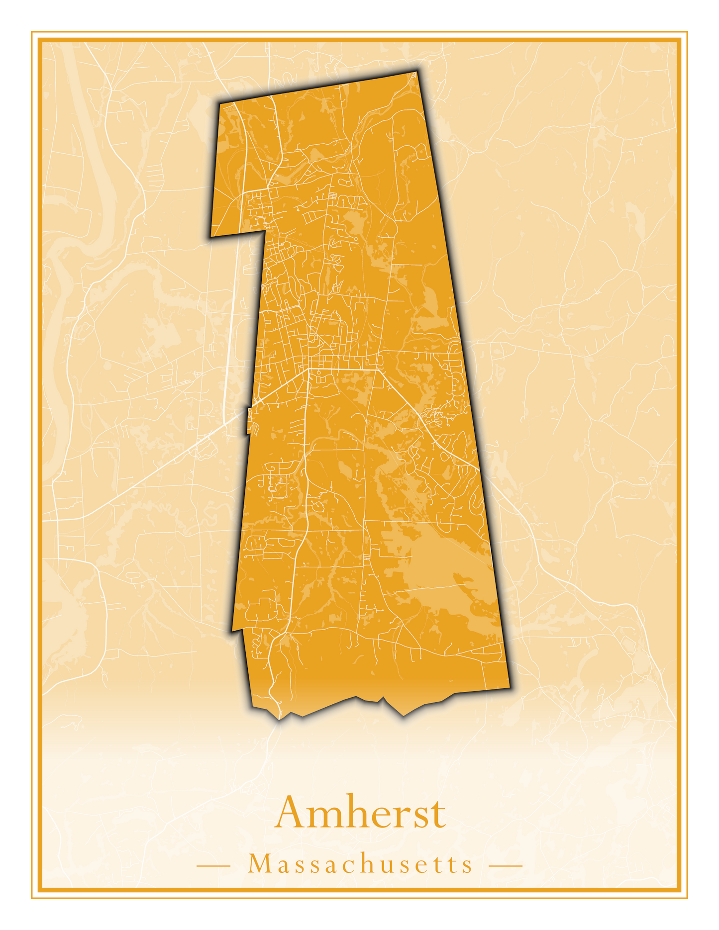 Massachusetts Towns - Street Map (Agawam - Amherst)