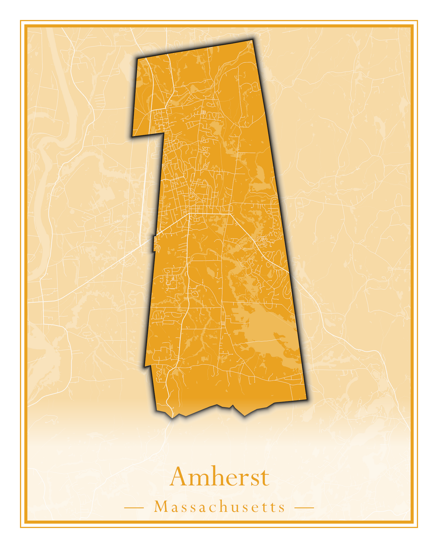 Massachusetts Towns - Street Map (Agawam - Amherst)