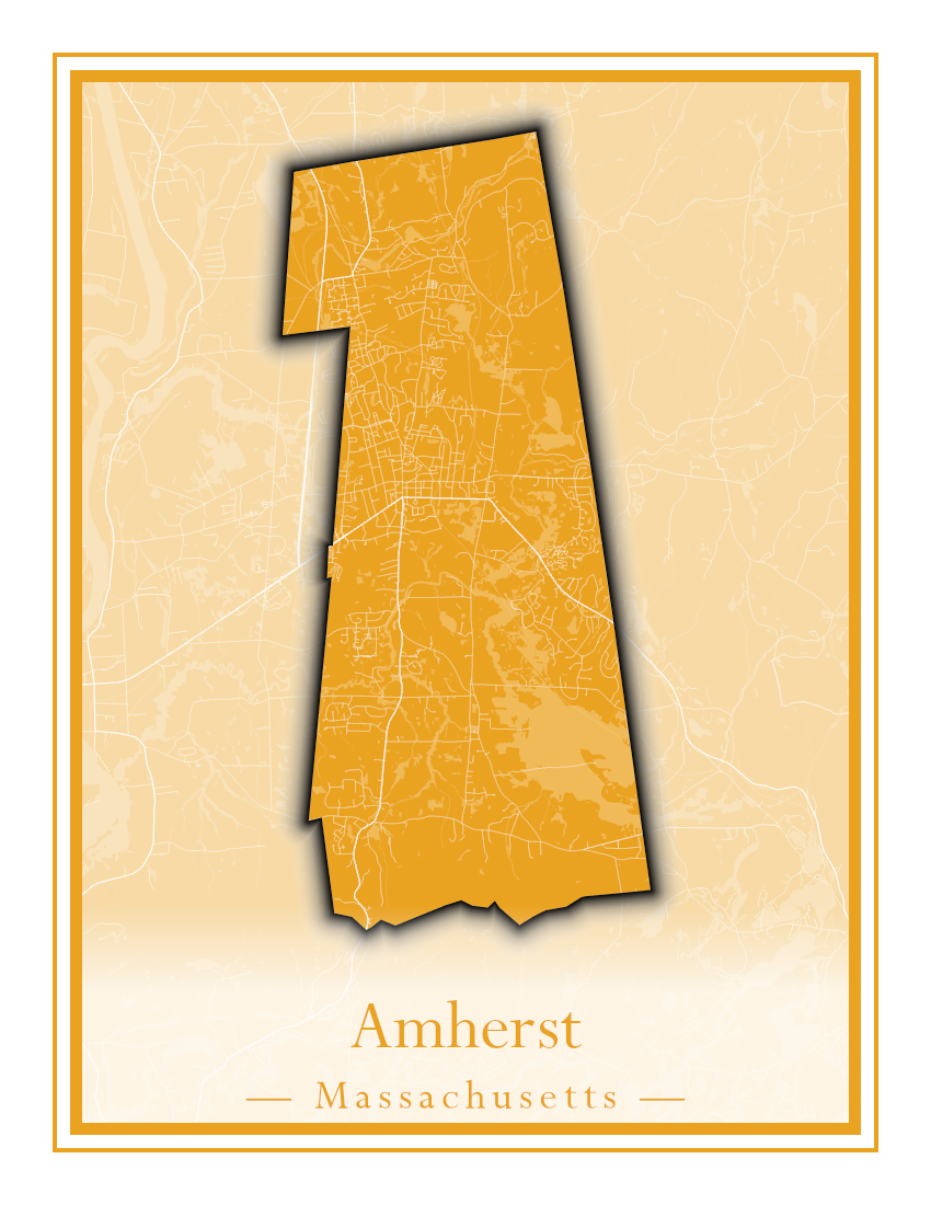 Massachusetts Towns - Street Map (Agawam - Amherst)