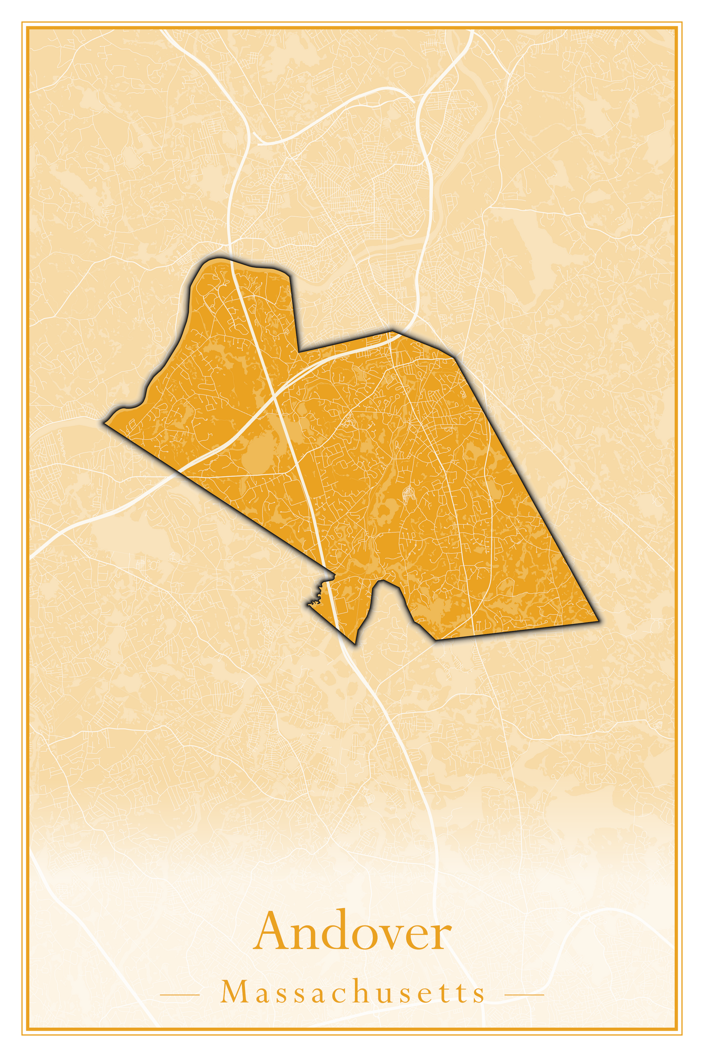 Massachusetts Towns - Street Map (Andover - Ashburnham)