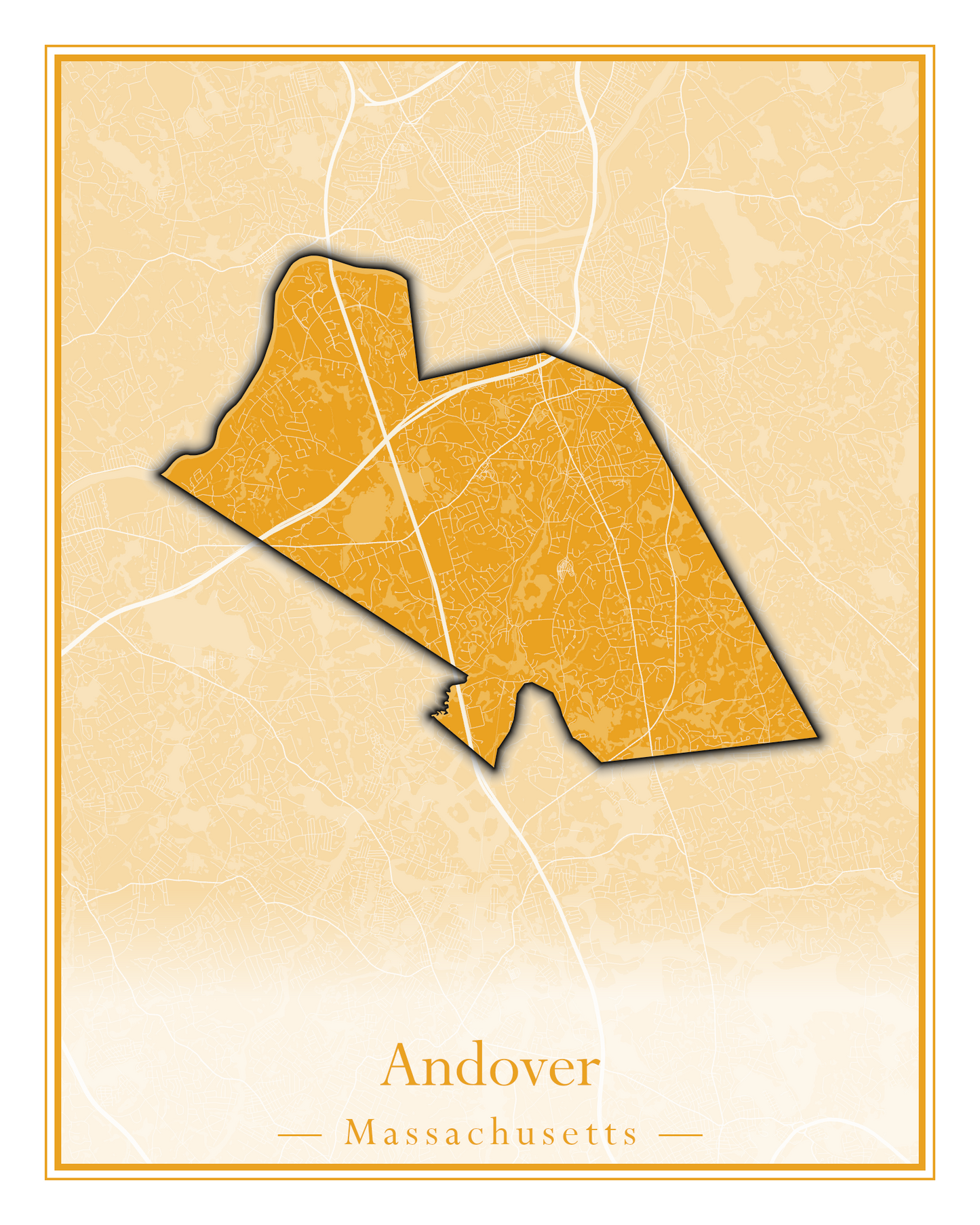 Massachusetts Towns - Street Map (Andover - Ashburnham)