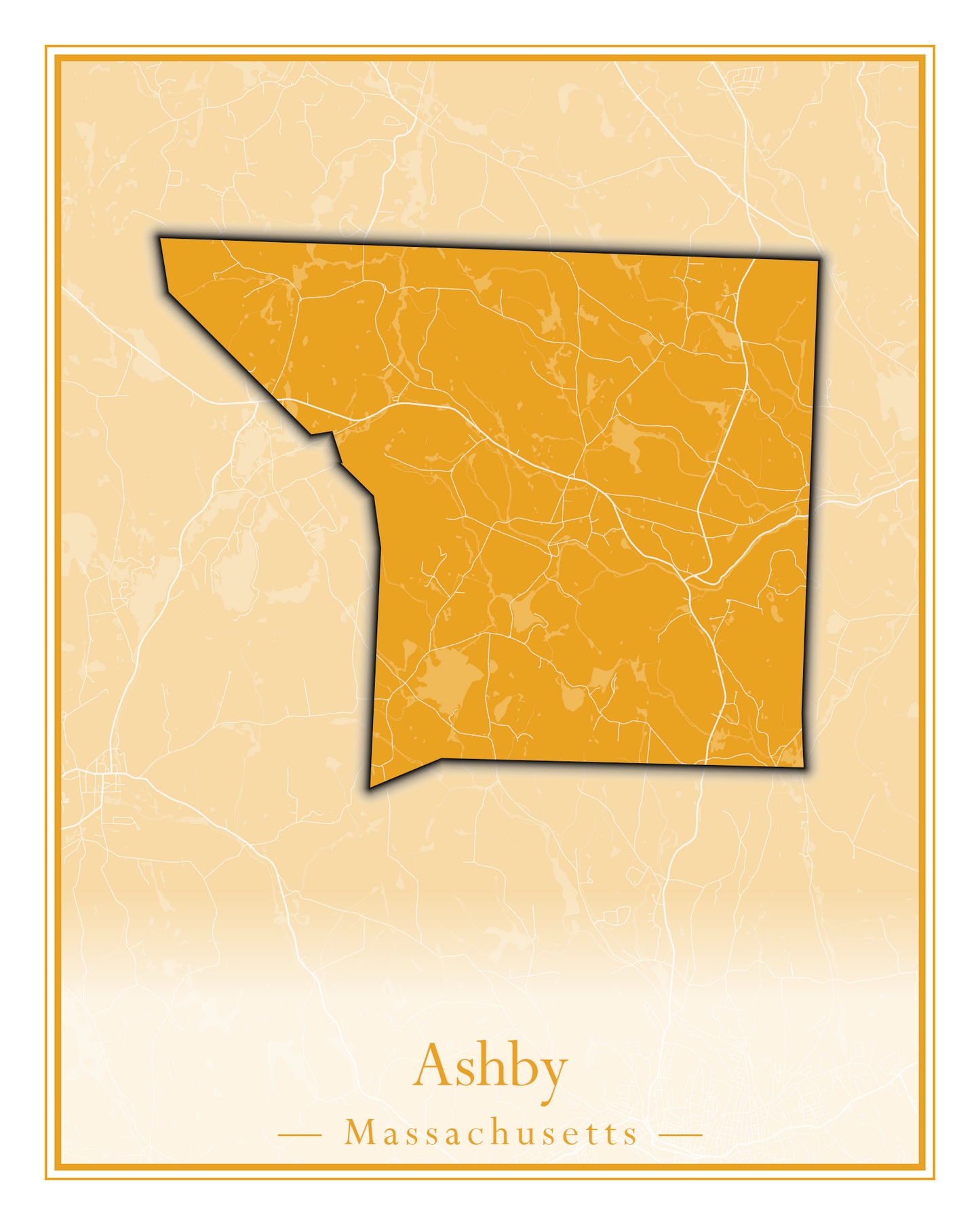 Massachusetts Towns - Street Map (Ashby - Athol)