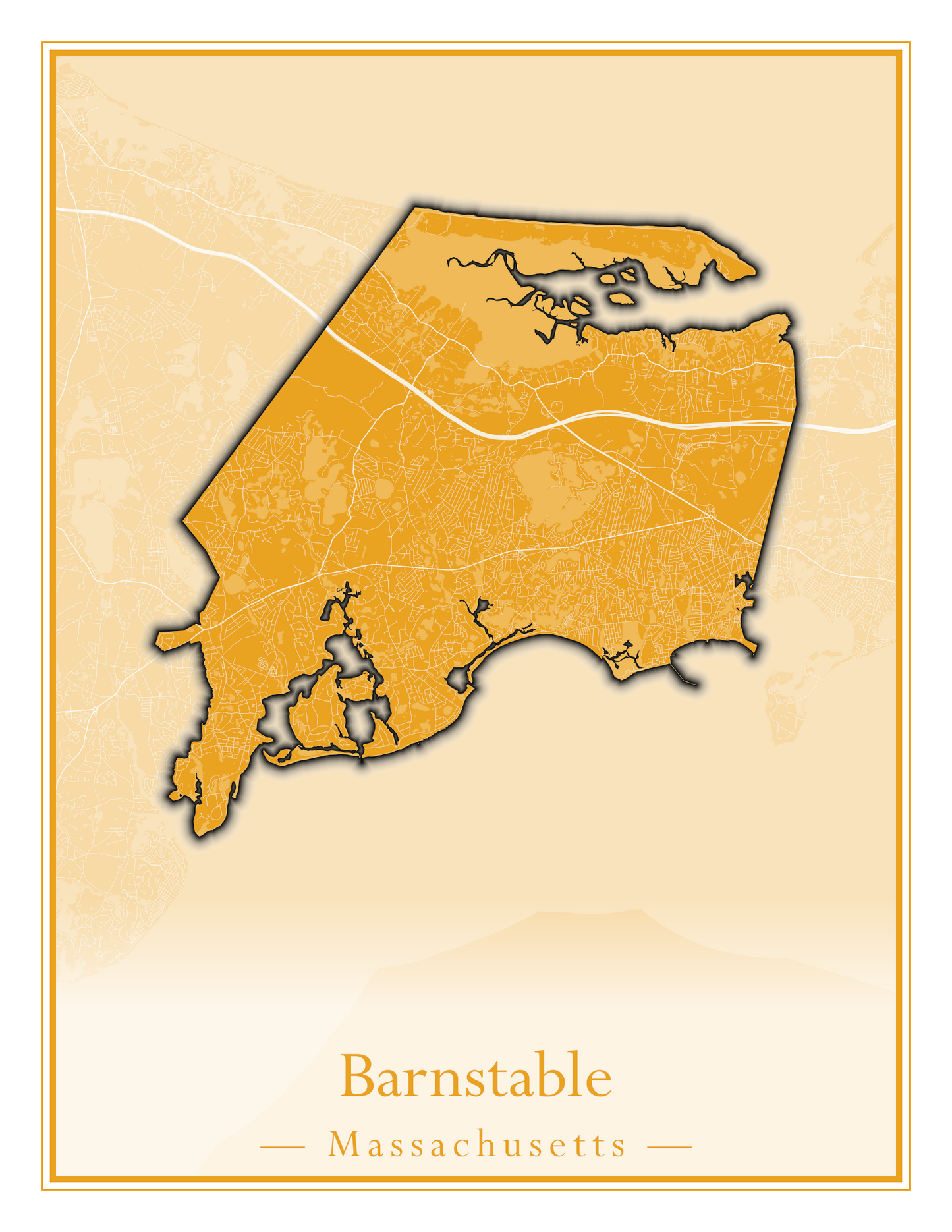 Massachusetts Towns - Street Map (Barnstable - Bedford)