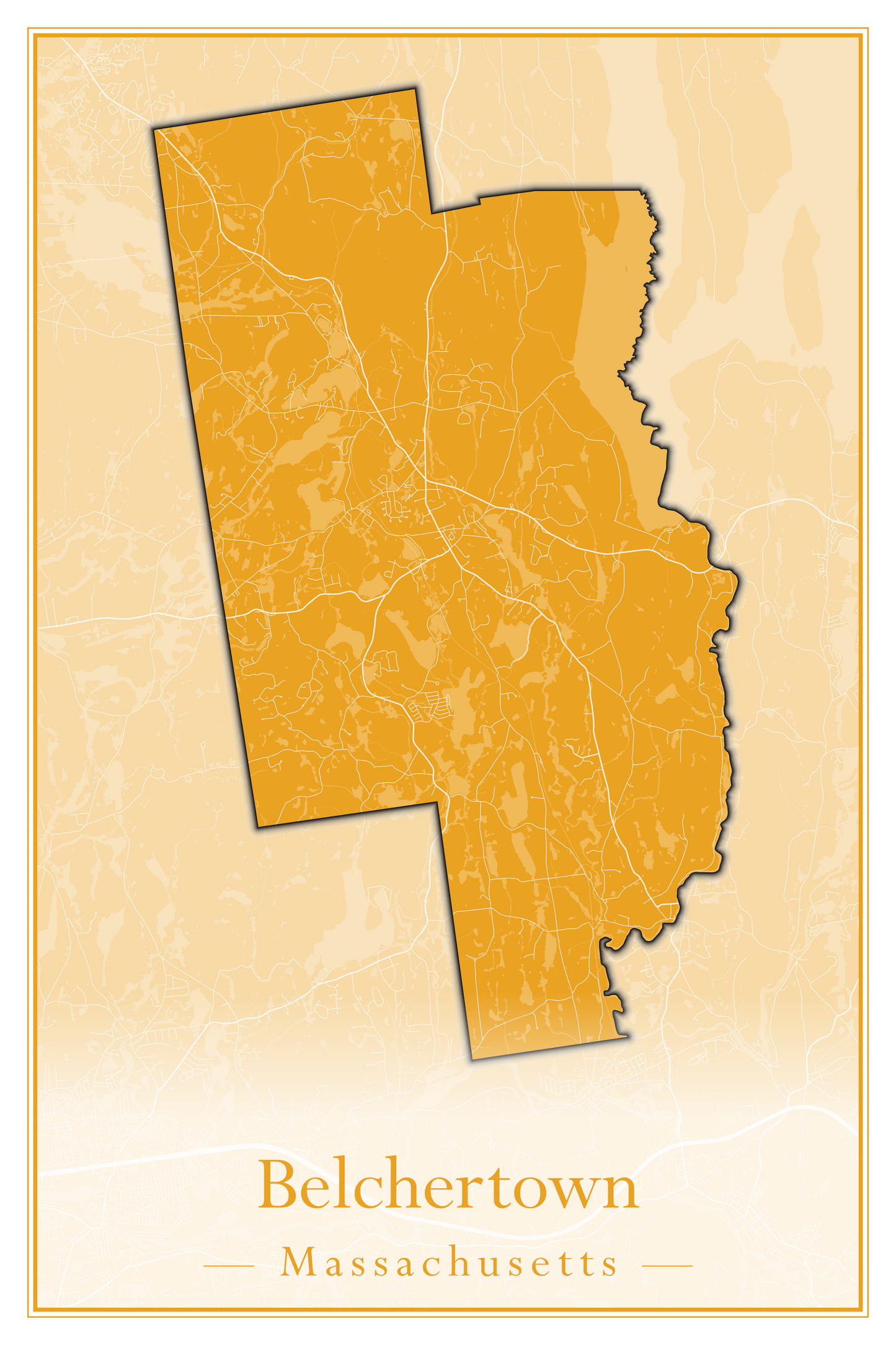 Massachusetts Towns - Street Map (Belchertown - Berkley)