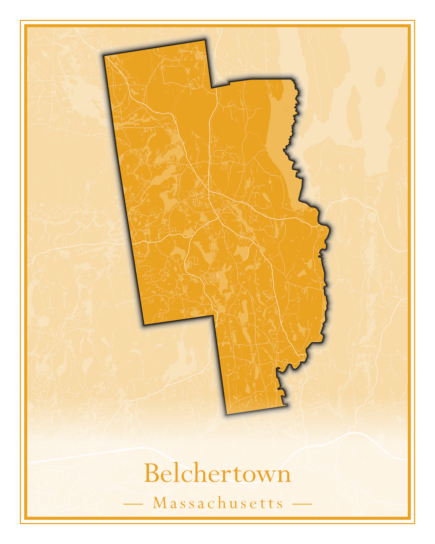 Massachusetts Towns - Street Map (Belchertown - Berkley)