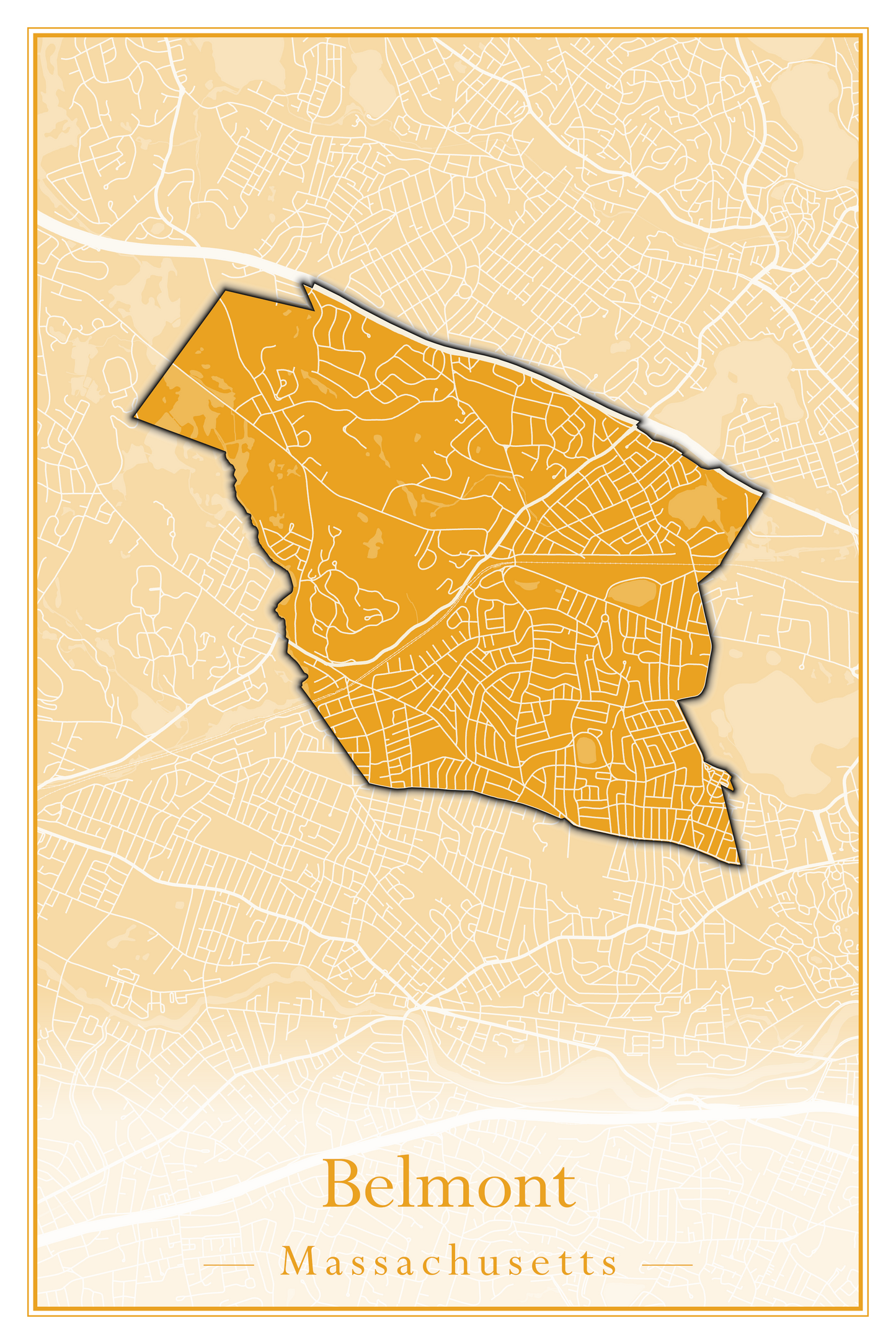 Massachusetts Towns - Street Map (Belchertown - Berkley)