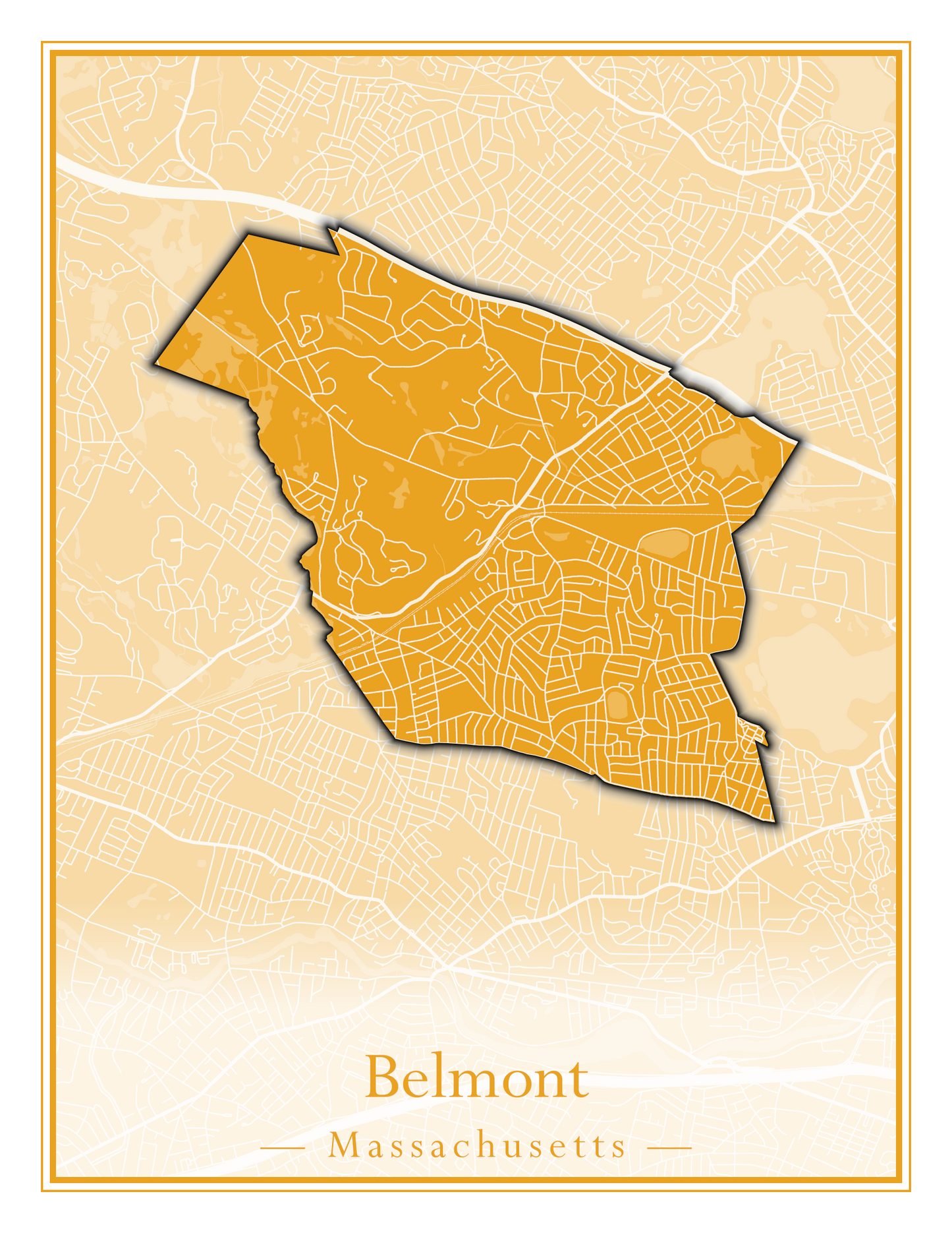 Massachusetts Towns - Street Map (Belchertown - Berkley)