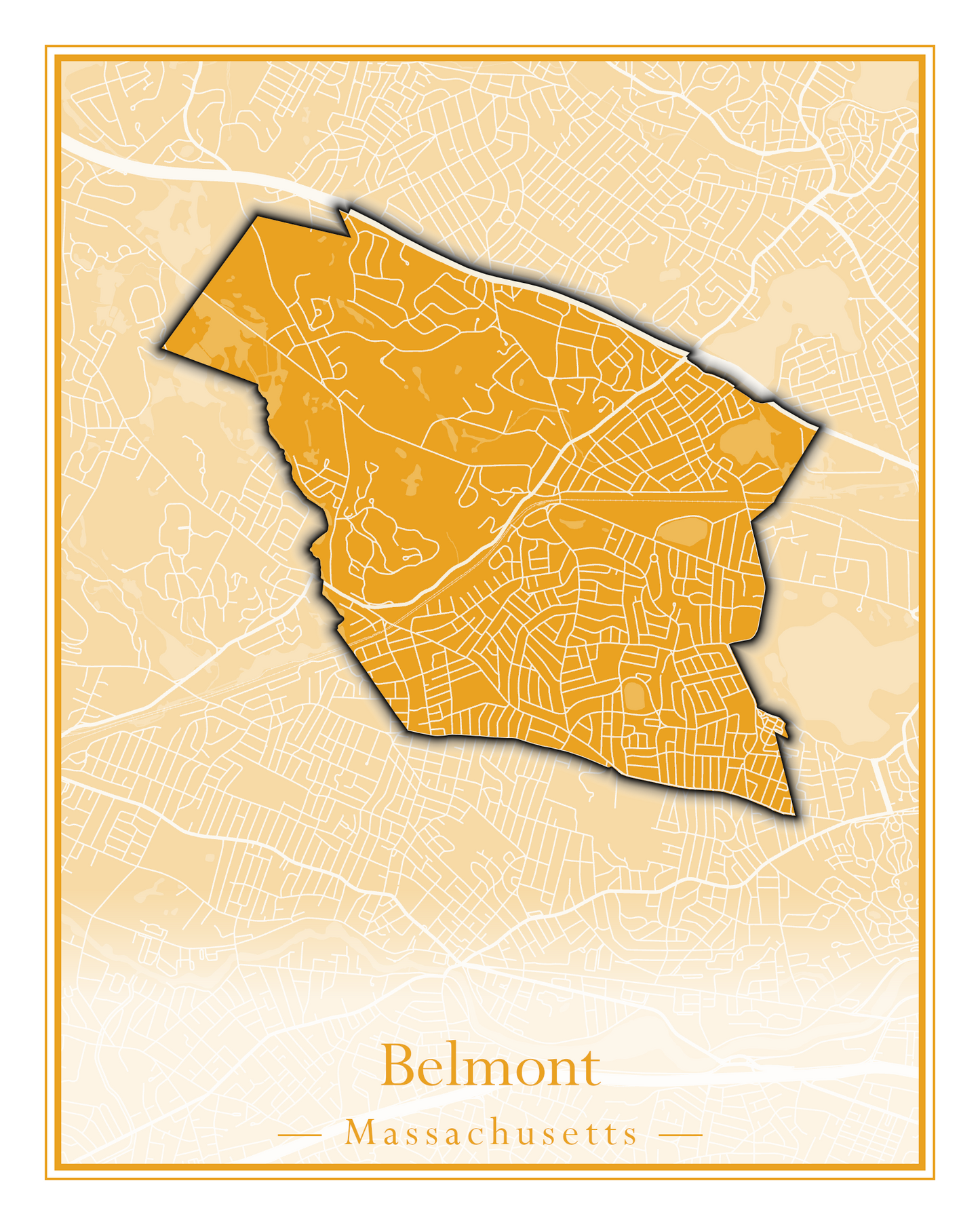 Massachusetts Towns - Street Map (Belchertown - Berkley)