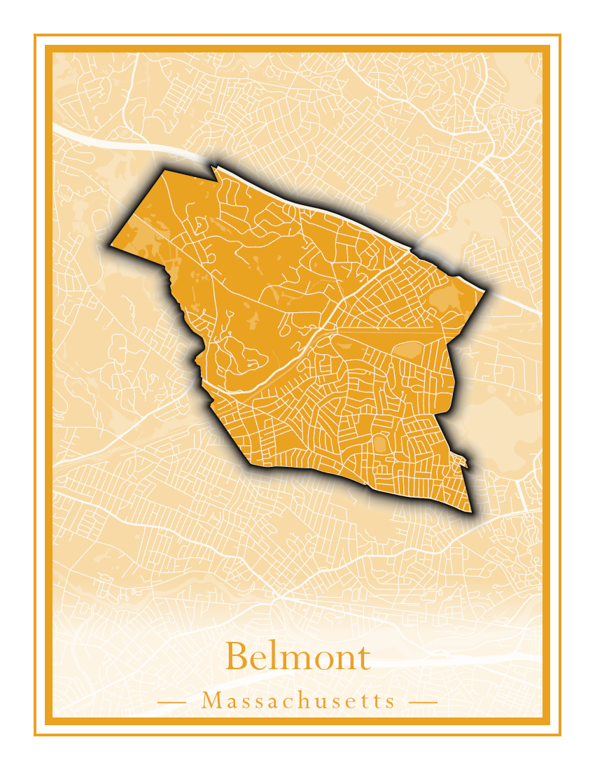 Massachusetts Towns - Street Map (Belchertown - Berkley)