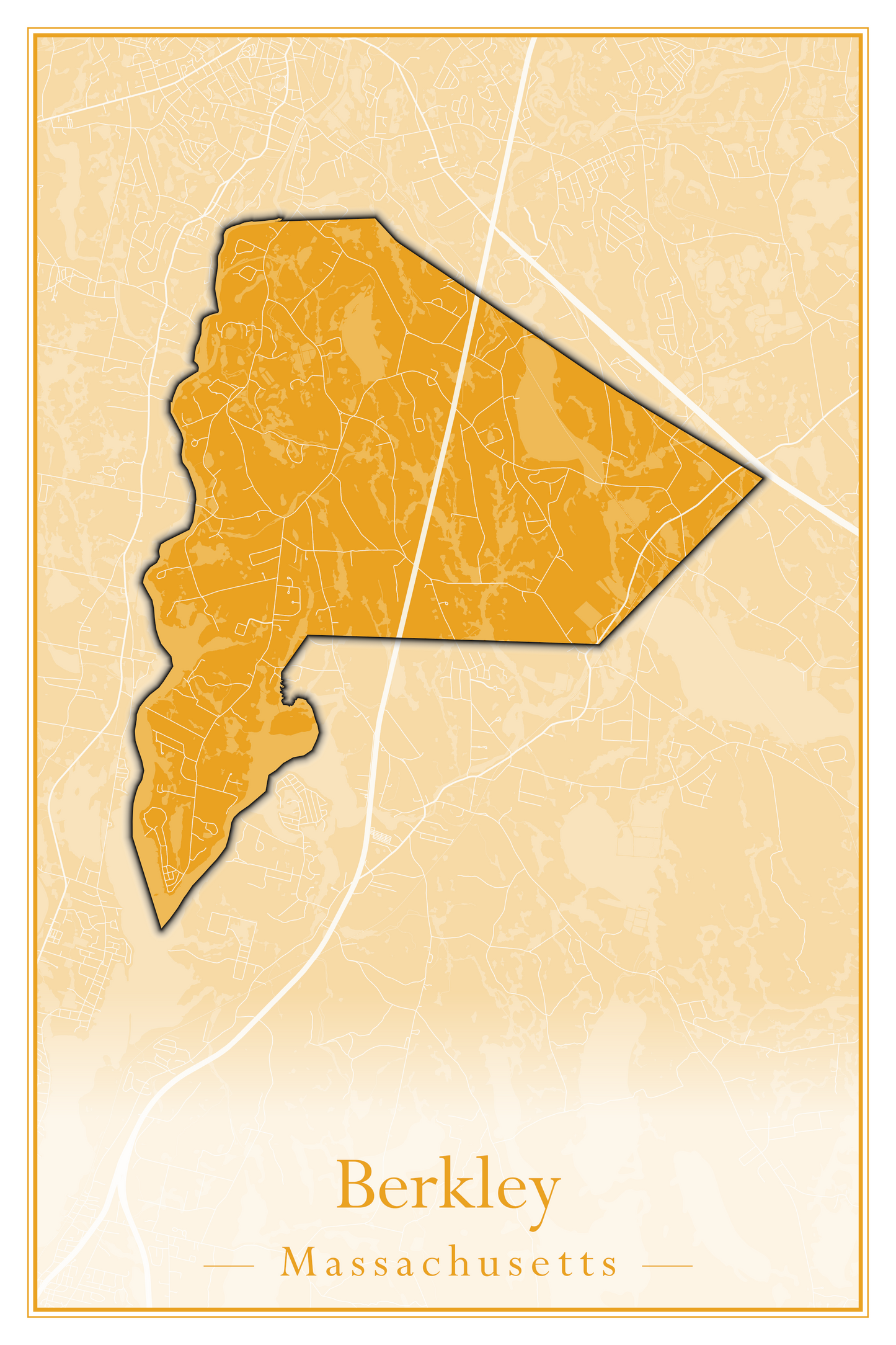 Massachusetts Towns - Street Map (Belchertown - Berkley)