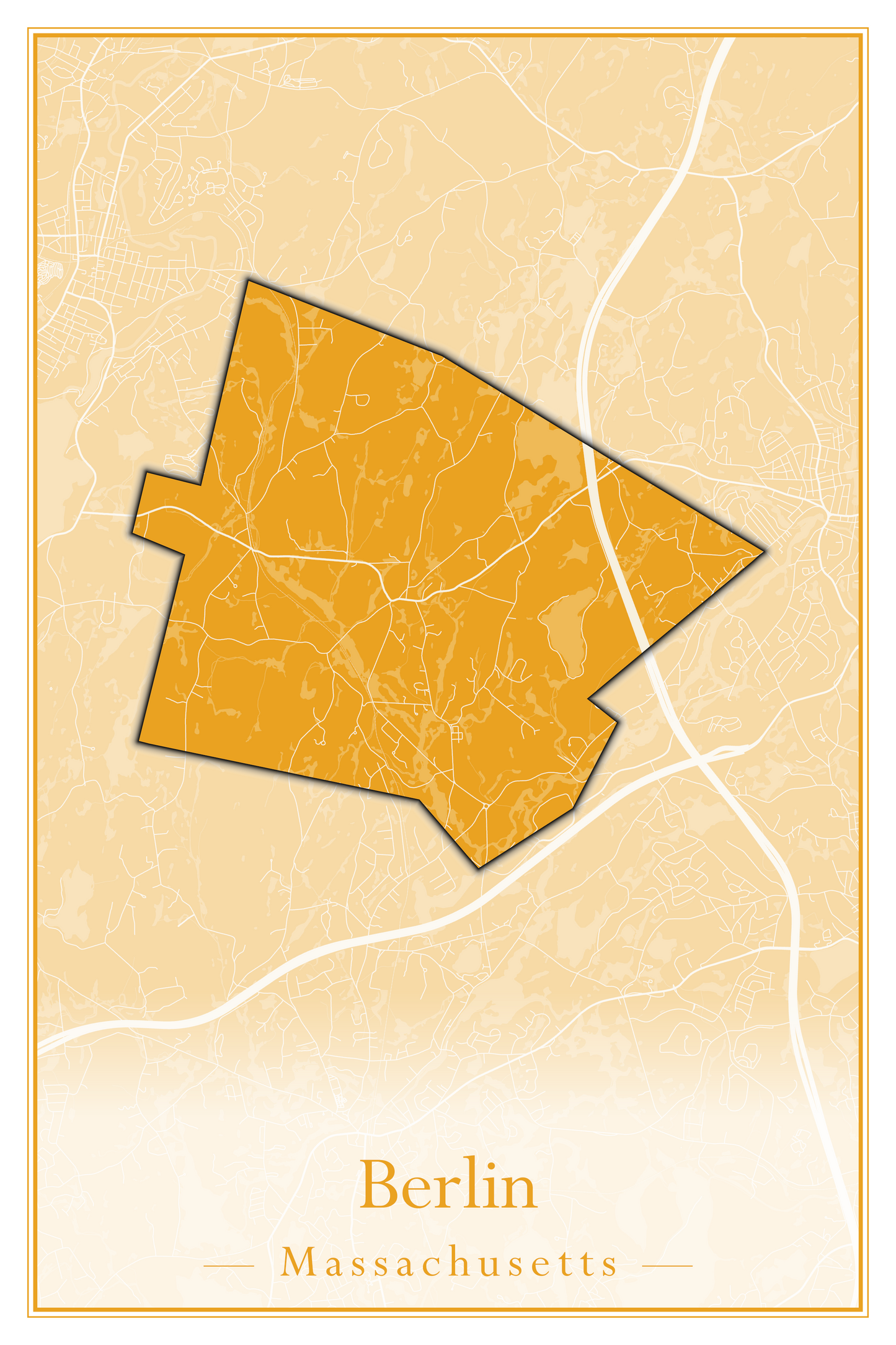 Massachusetts Towns - Street Map (Berlin - Billerica)