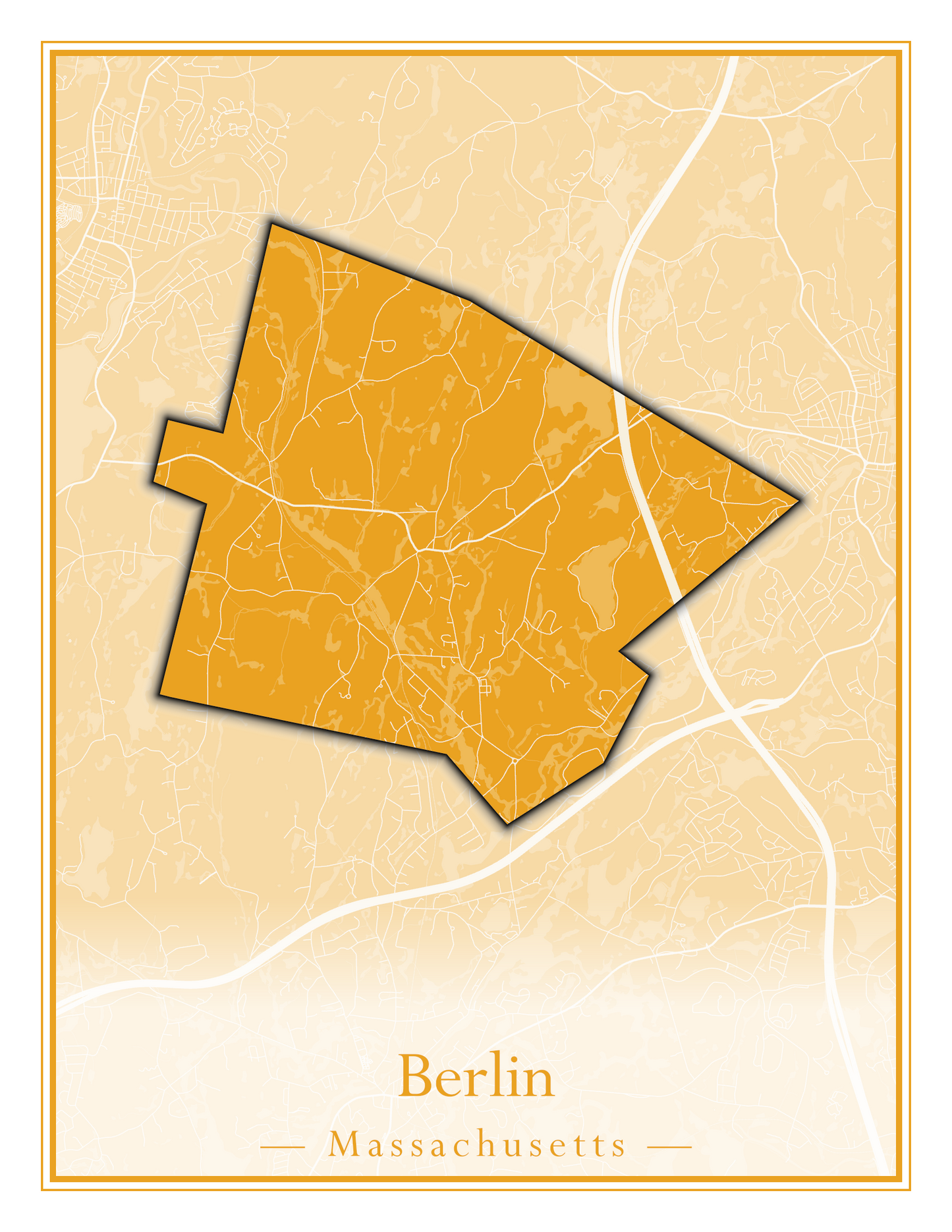 Massachusetts Towns - Street Map (Berlin - Billerica)