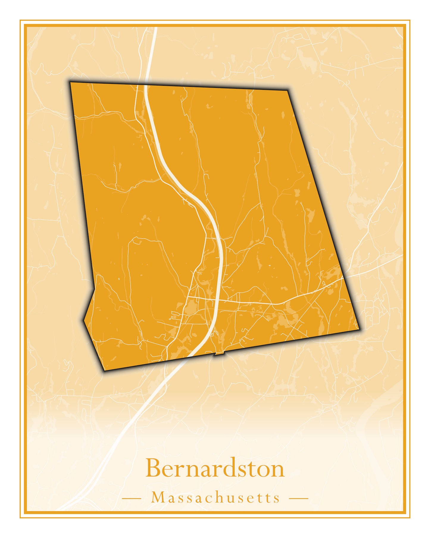 Massachusetts Towns - Street Map (Berlin - Billerica)