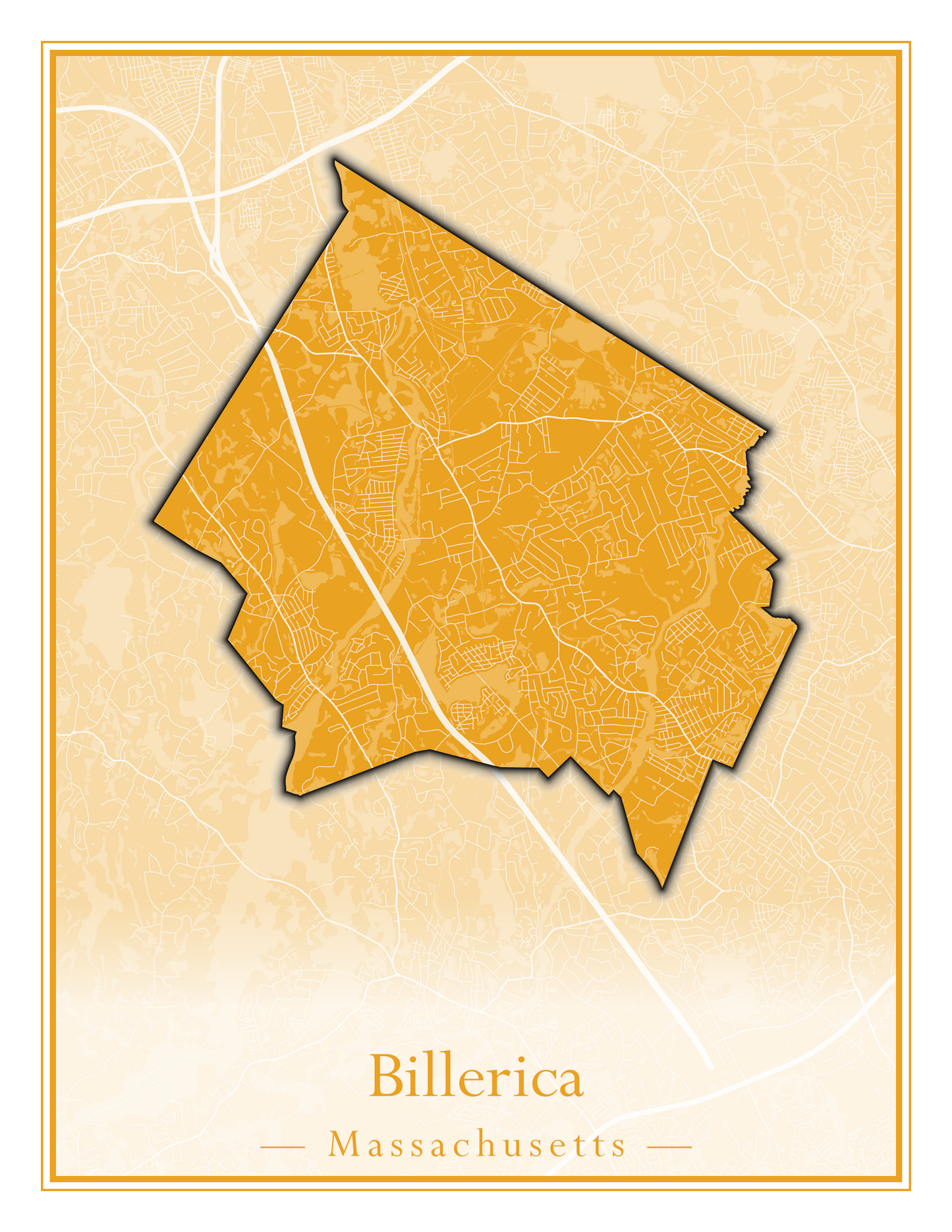 Massachusetts Towns - Street Map (Berlin - Billerica)