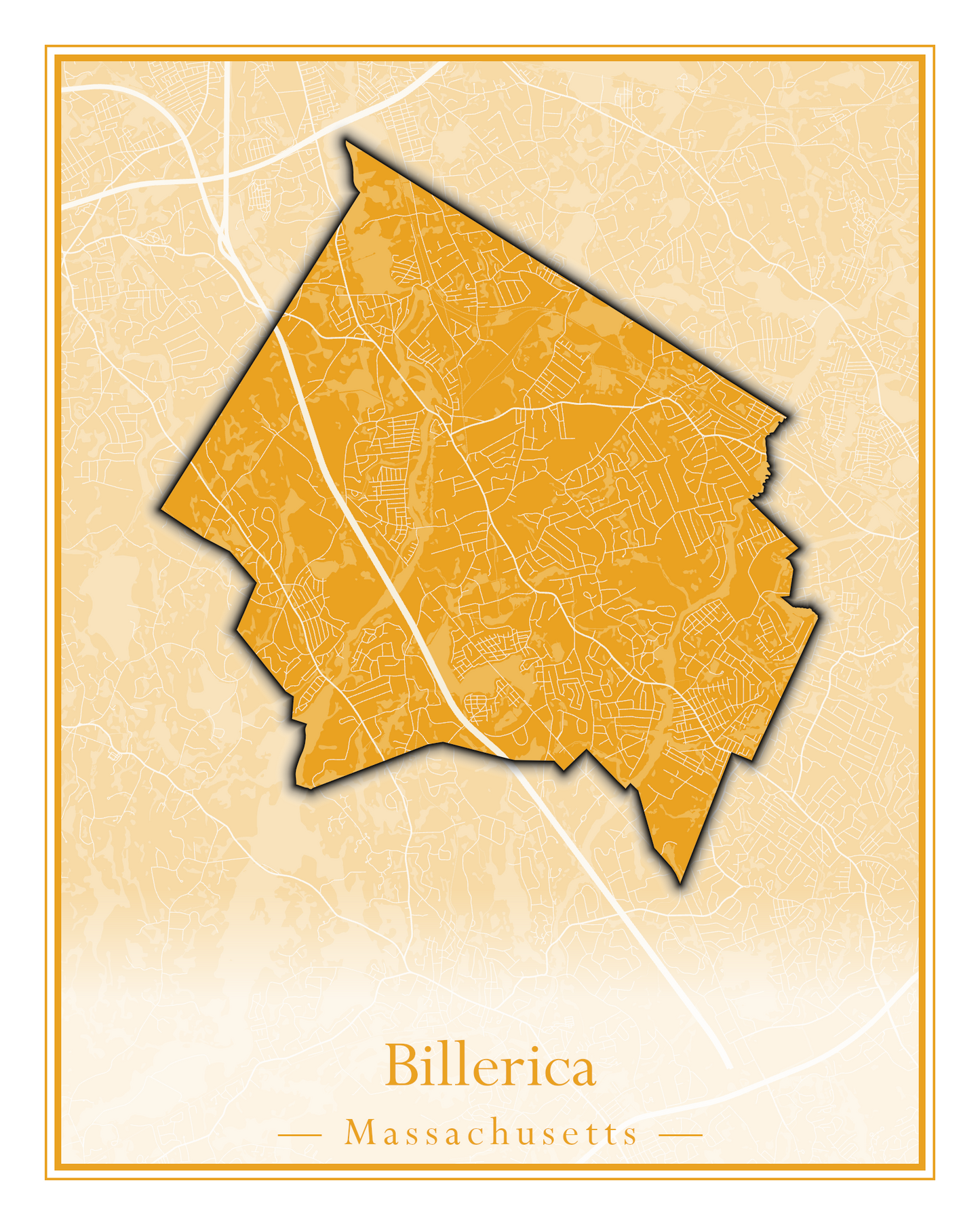 Massachusetts Towns - Street Map (Berlin - Billerica)