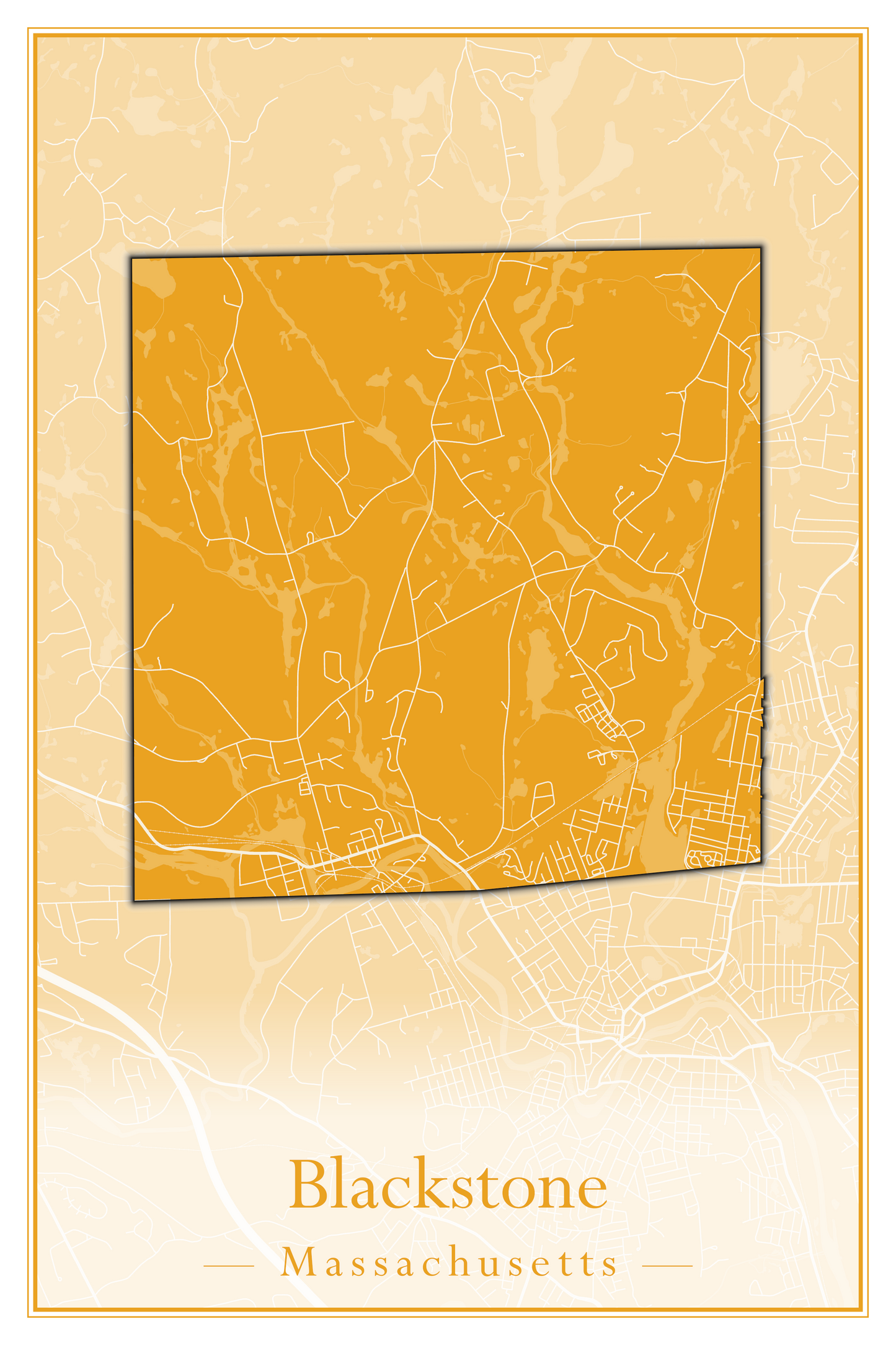 Massachusetts Towns - Street Map (Blackstone - Boston)