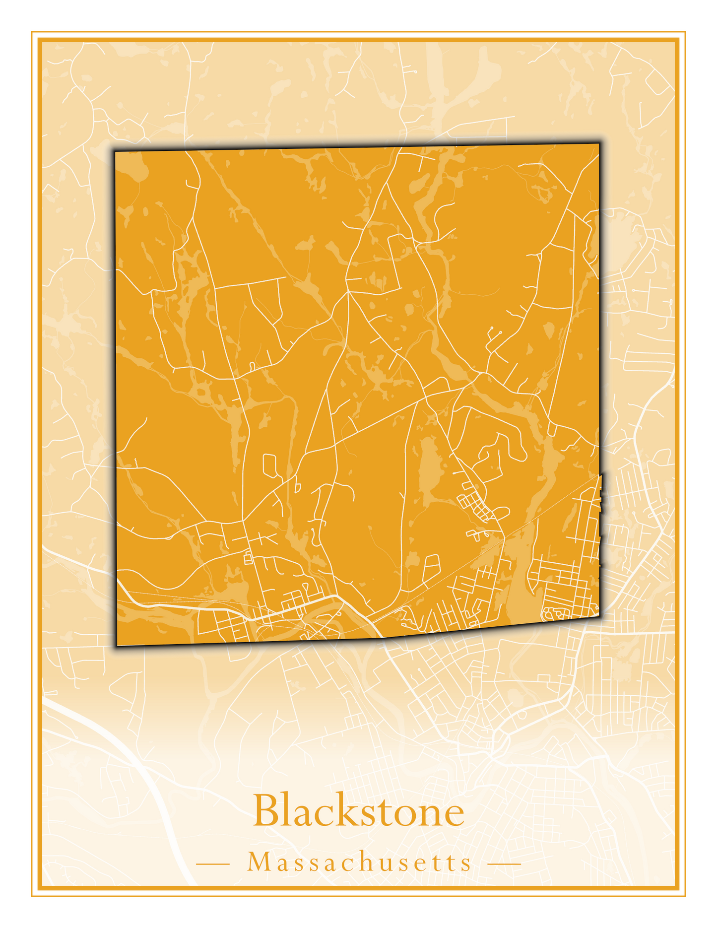 Massachusetts Towns - Street Map (Blackstone - Boston)