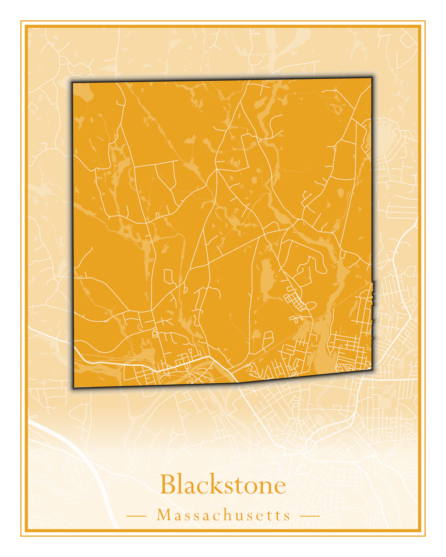 Massachusetts Towns - Street Map (Blackstone - Boston)