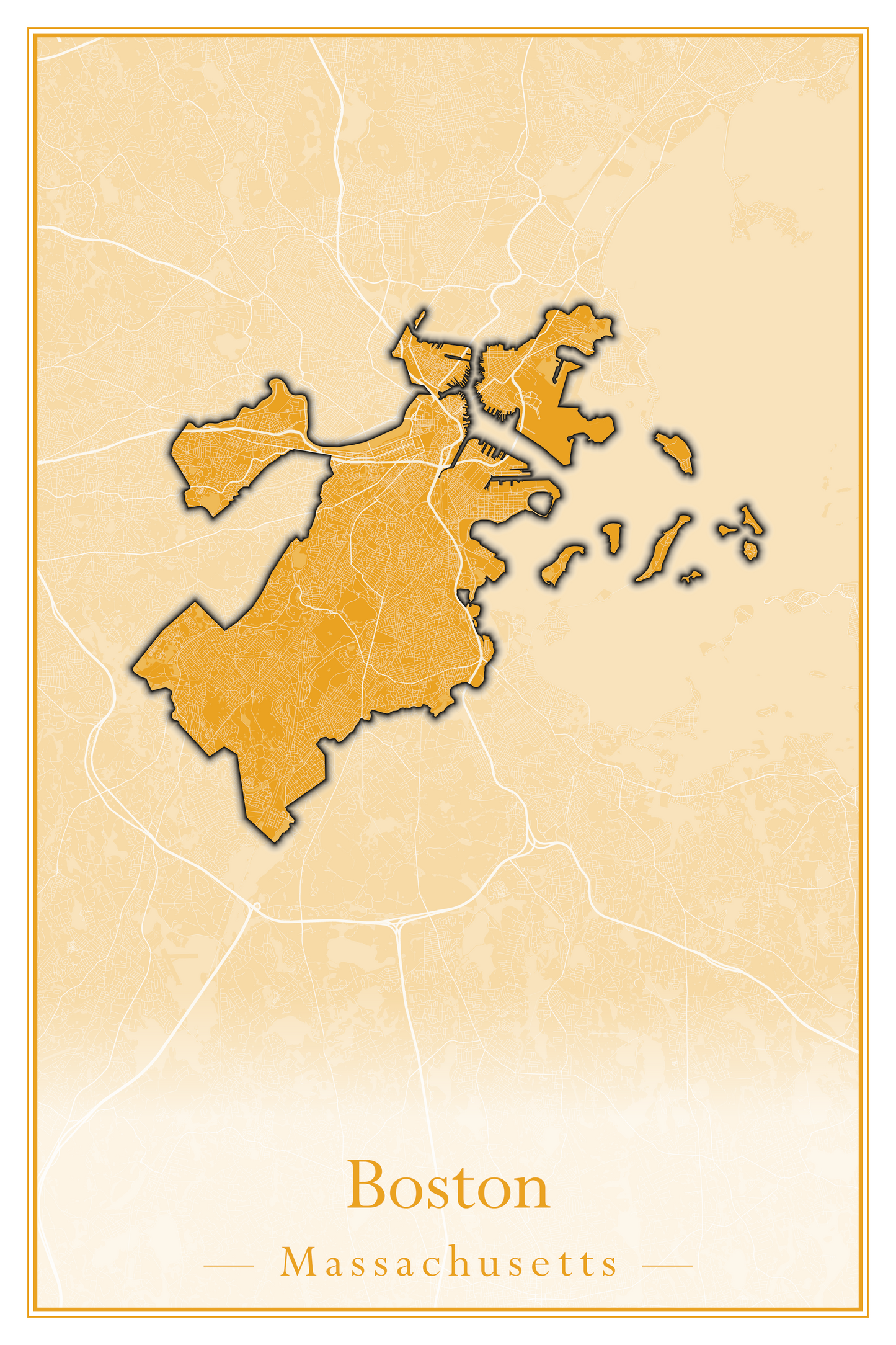 Massachusetts Towns - Street Map (Blackstone - Boston)