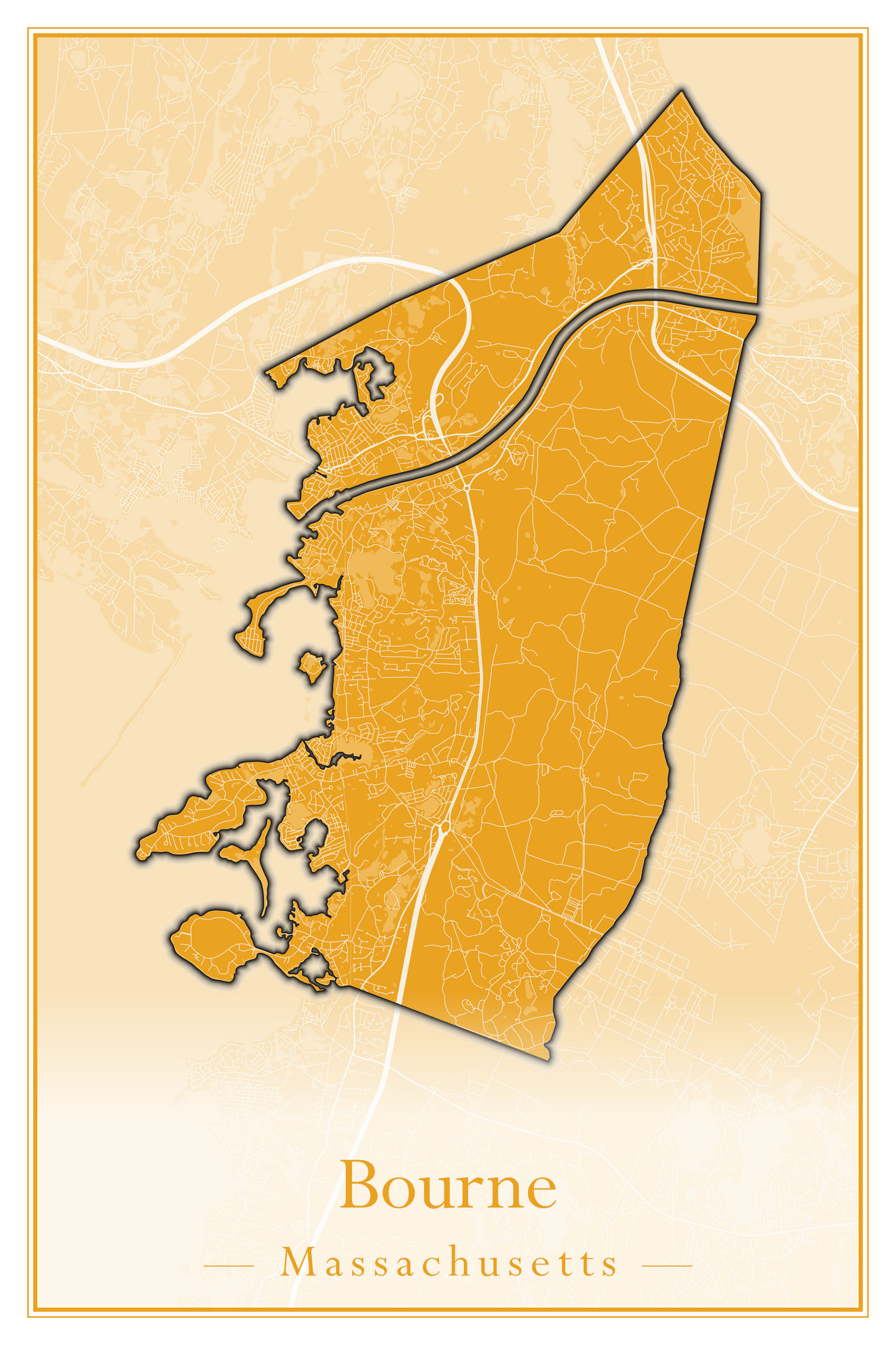 Massachusetts Towns - Street Map (Bourne - Boylston)