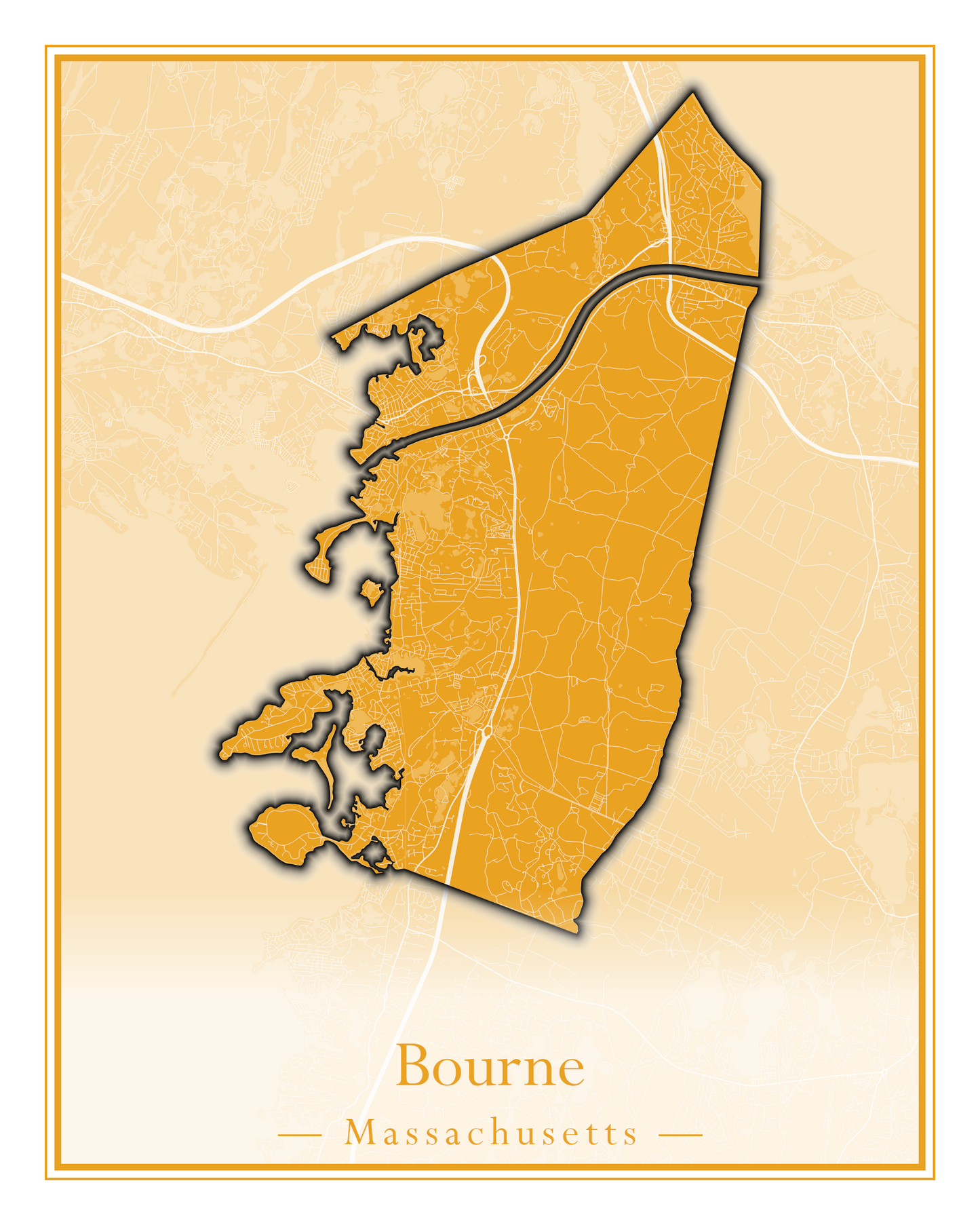 Massachusetts Towns - Street Map (Bourne - Boylston)