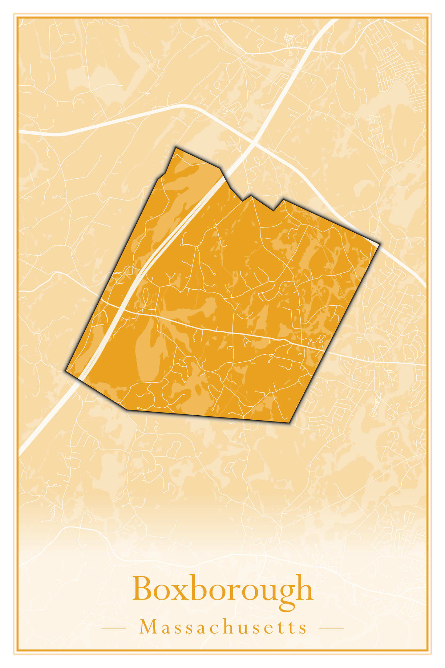 Massachusetts Towns - Street Map (Bourne - Boylston)