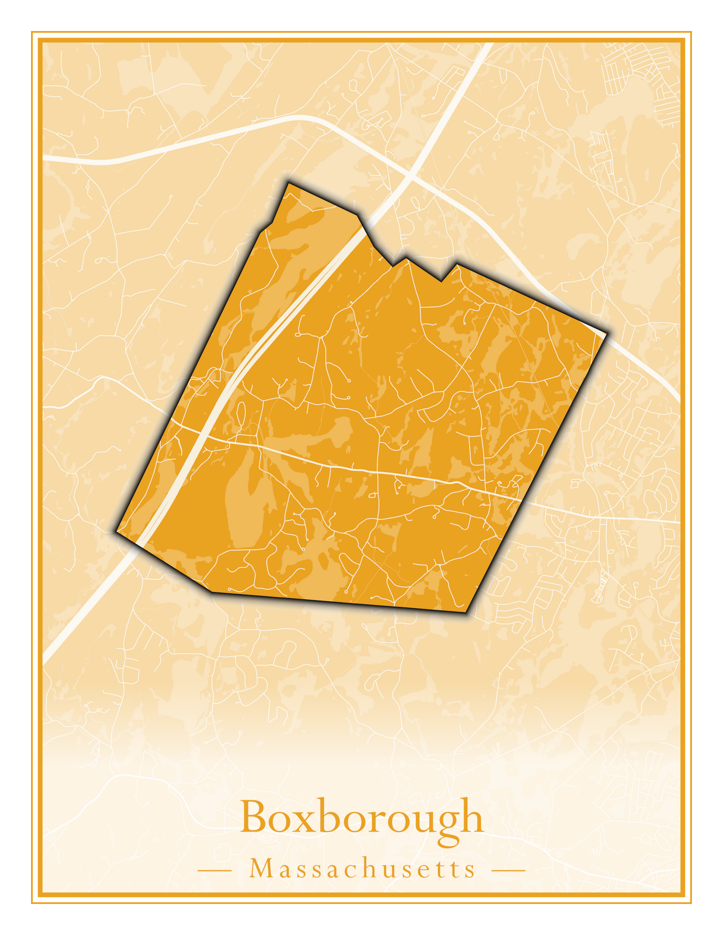 Massachusetts Towns - Street Map (Bourne - Boylston)