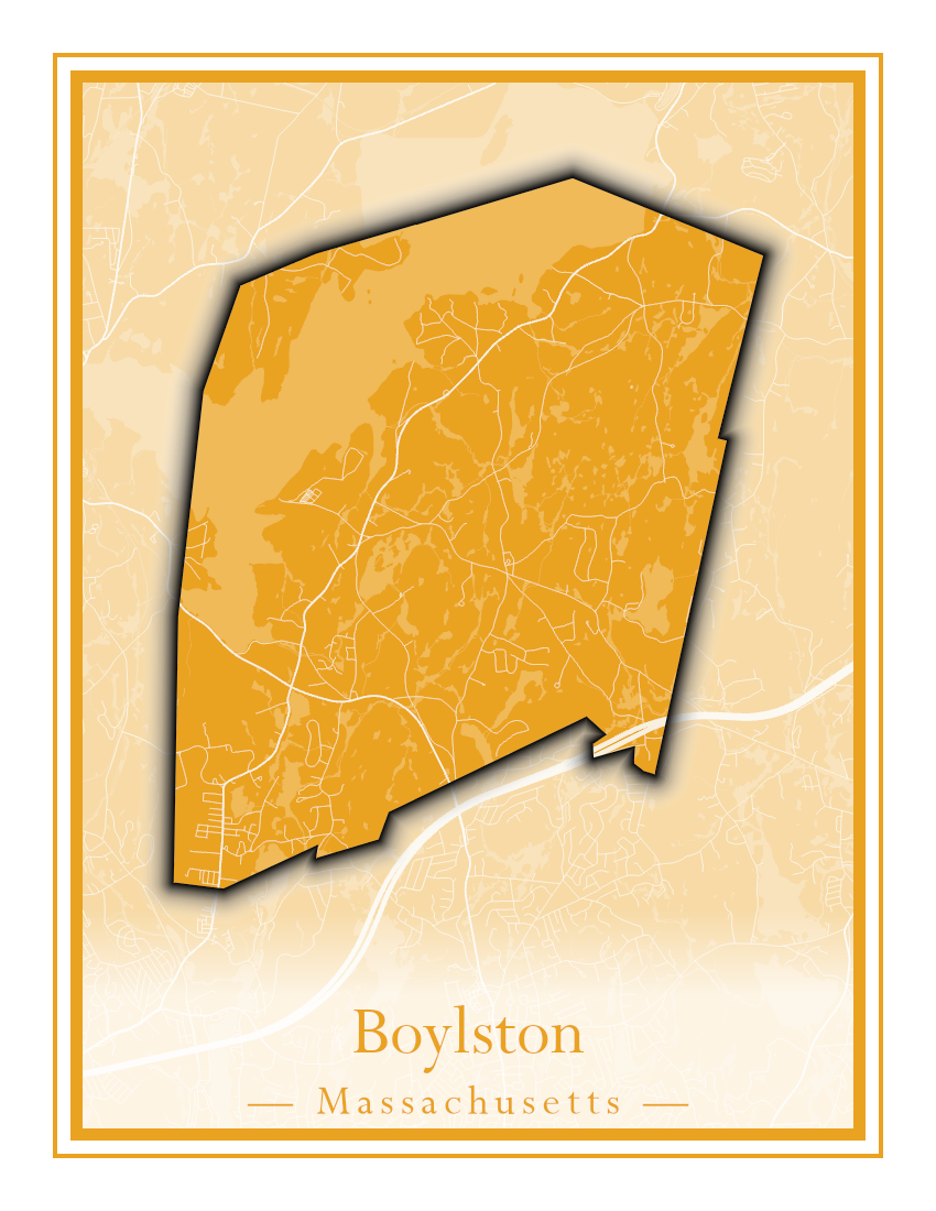 Massachusetts Towns - Street Map (Bourne - Boylston)