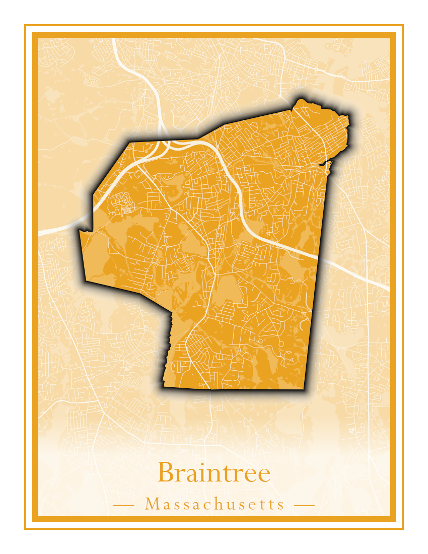 Massachusetts Towns - Street Map (Braintree - Brimfield)