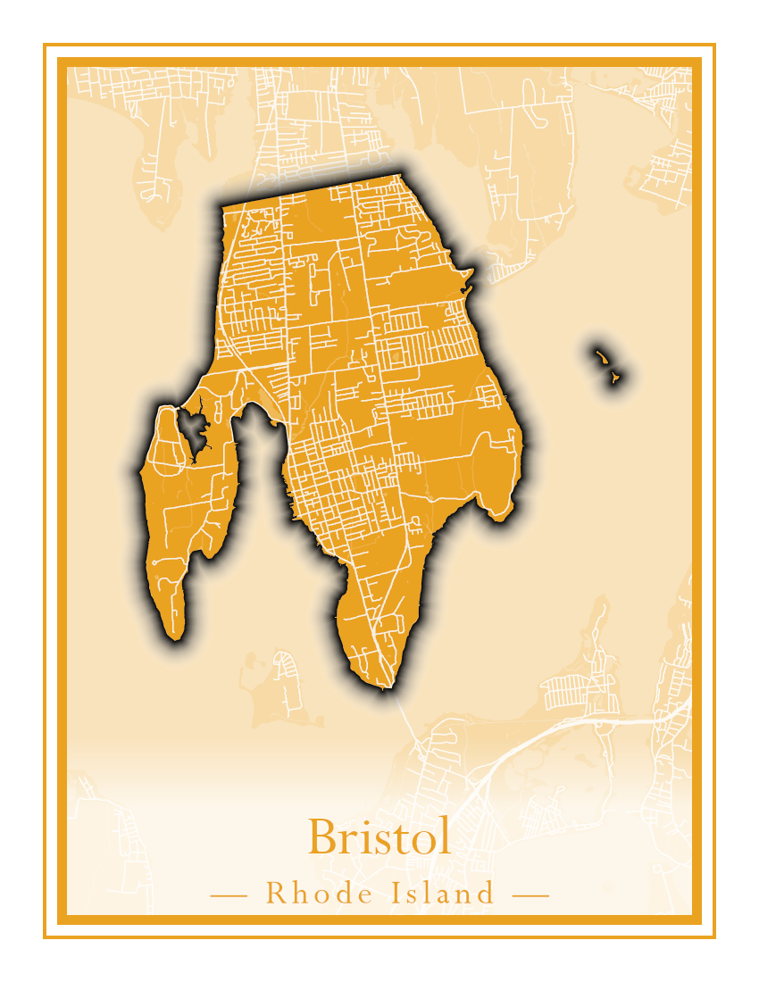 Rhode Island Towns - Street Map (Barrington - Central Falls)