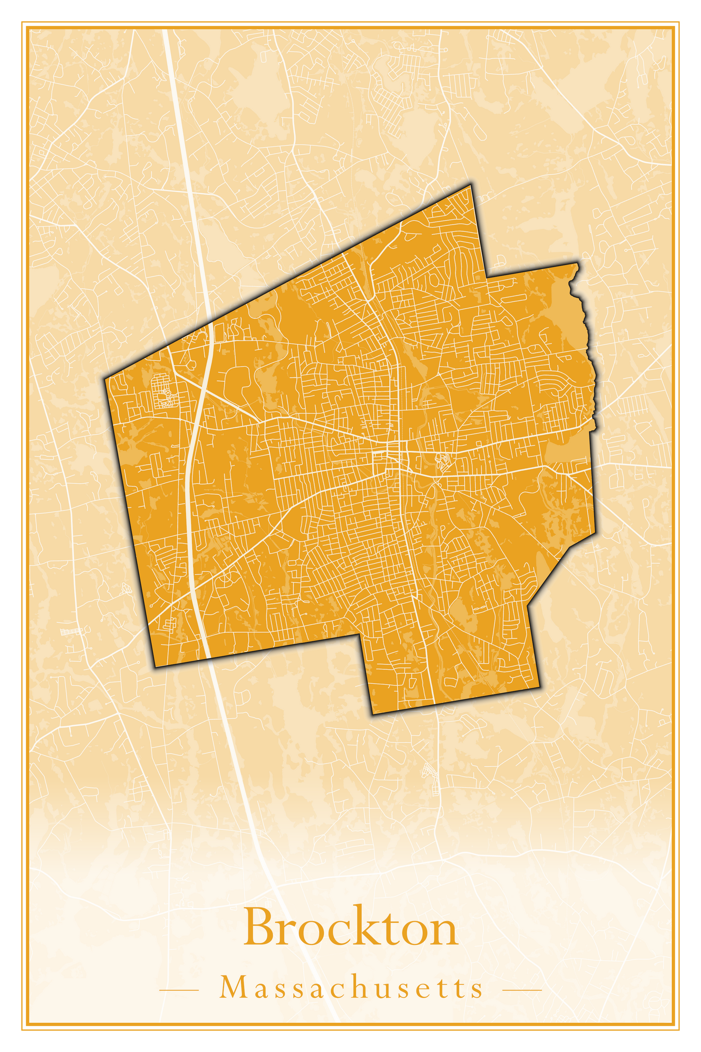 Massachusetts Towns - Street Map (Brockton - Buckland)