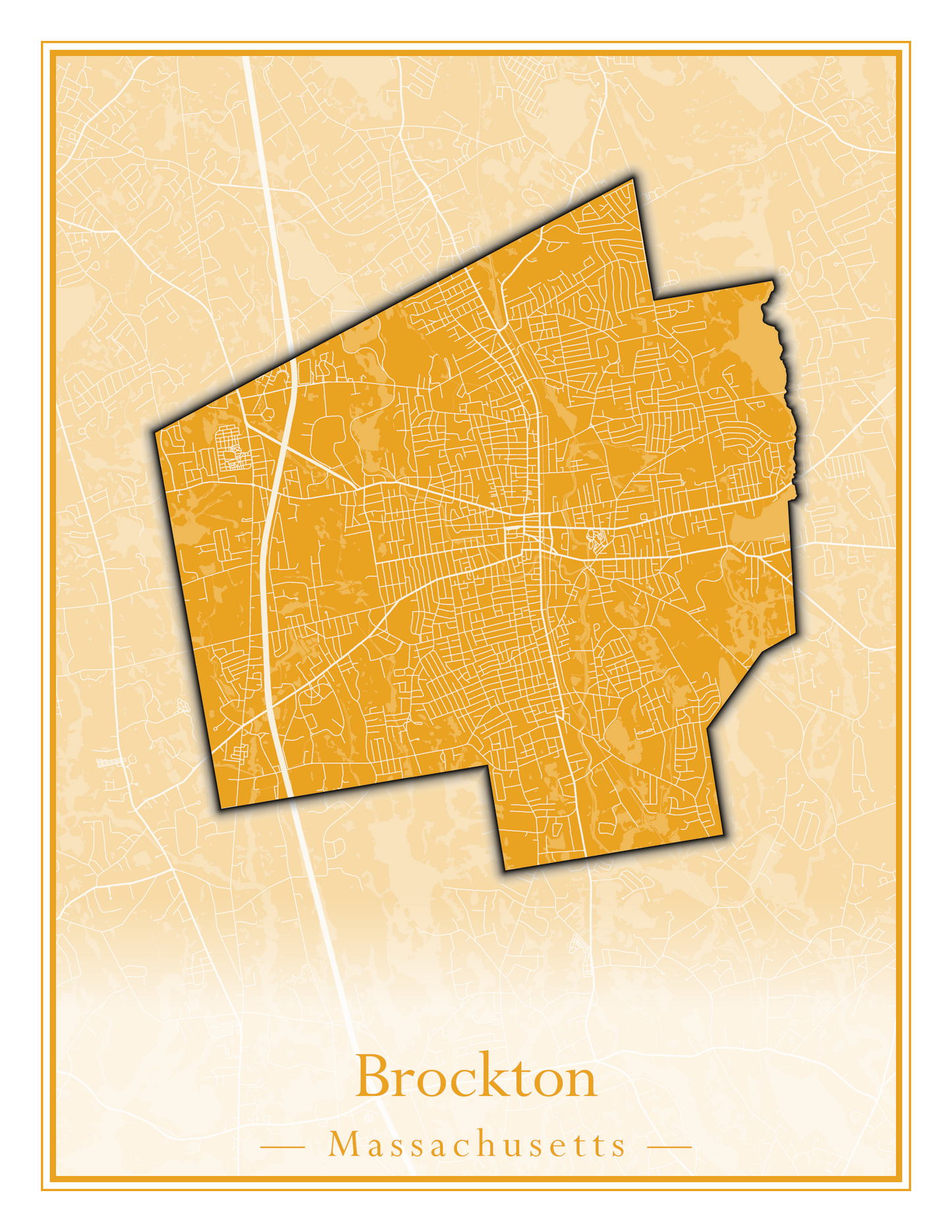 Massachusetts Towns - Street Map (Brockton - Buckland)