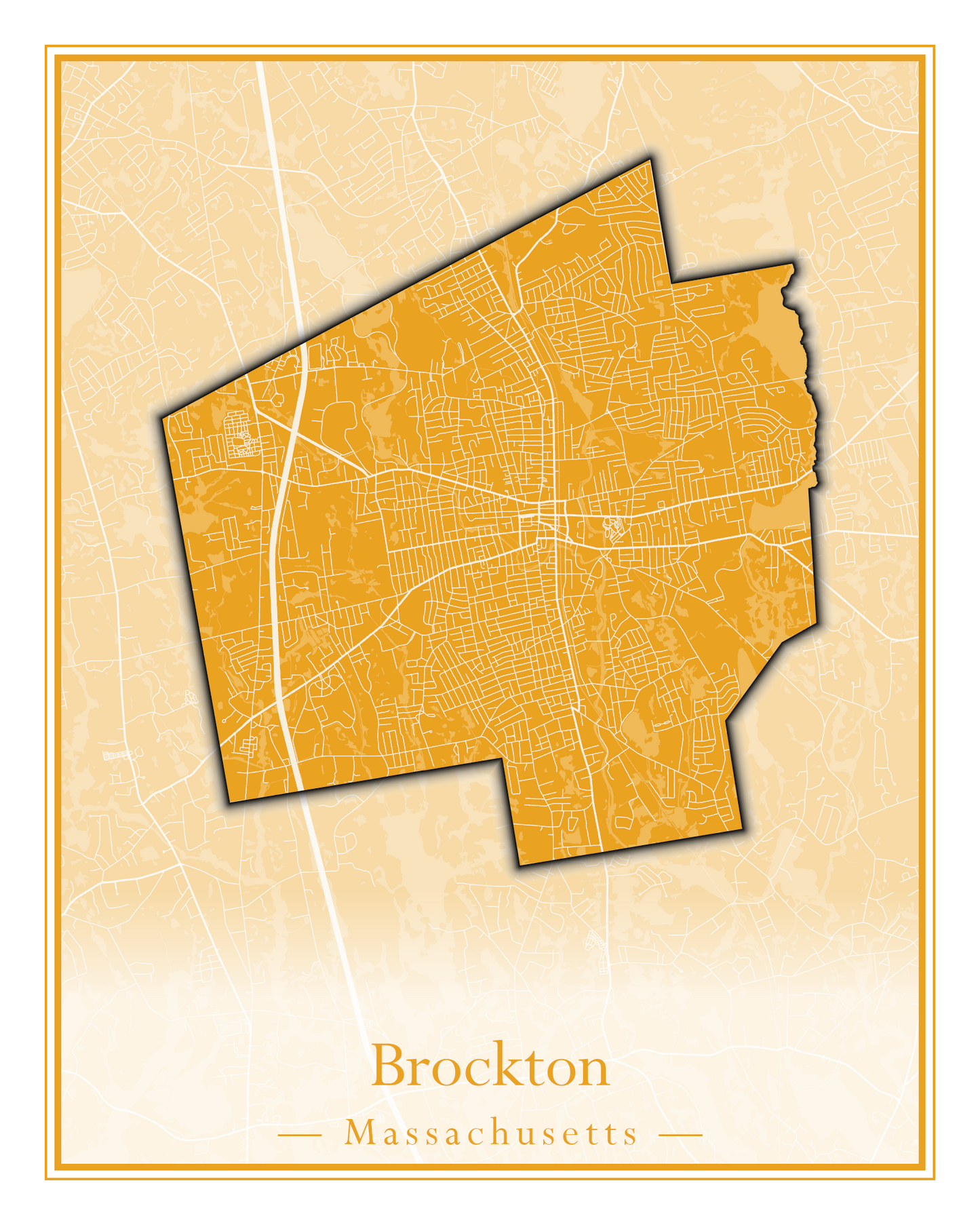 Massachusetts Towns - Street Map (Brockton - Buckland)