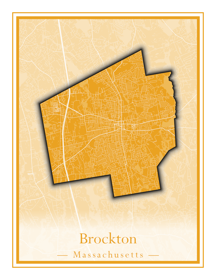 Massachusetts Towns - Street Map (Brockton - Buckland)